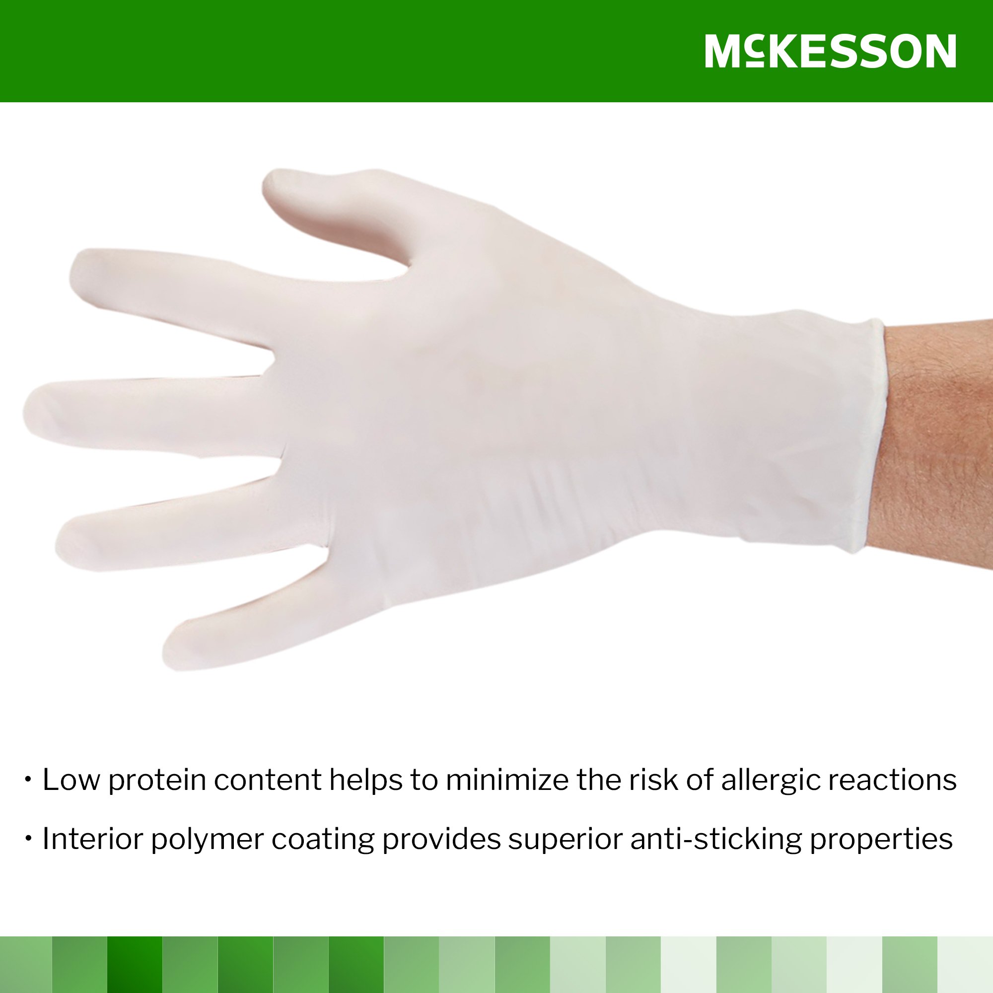 McKesson Brand 14-1380 - McKesson Confiderm® Latex Exam Glove, Extra Small, Ivory - 100/Box, 1000/Case