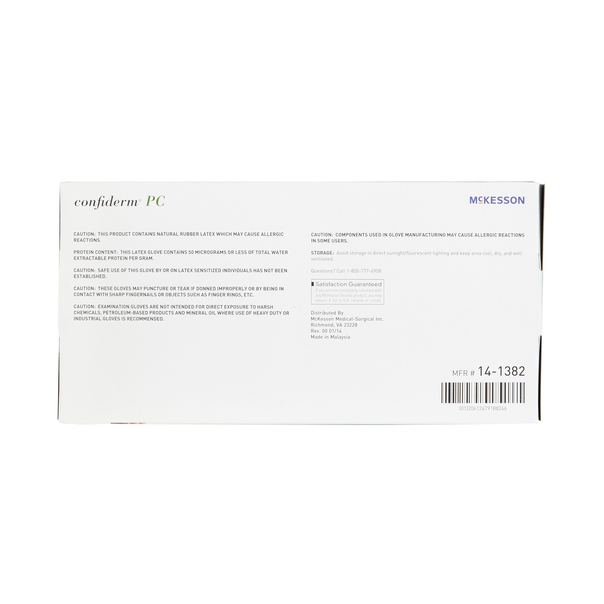 McKesson Brand 14-1382 - McKesson Confiderm® Latex Exam Glove, Medium, Ivory - 100/Box, 1000/Case