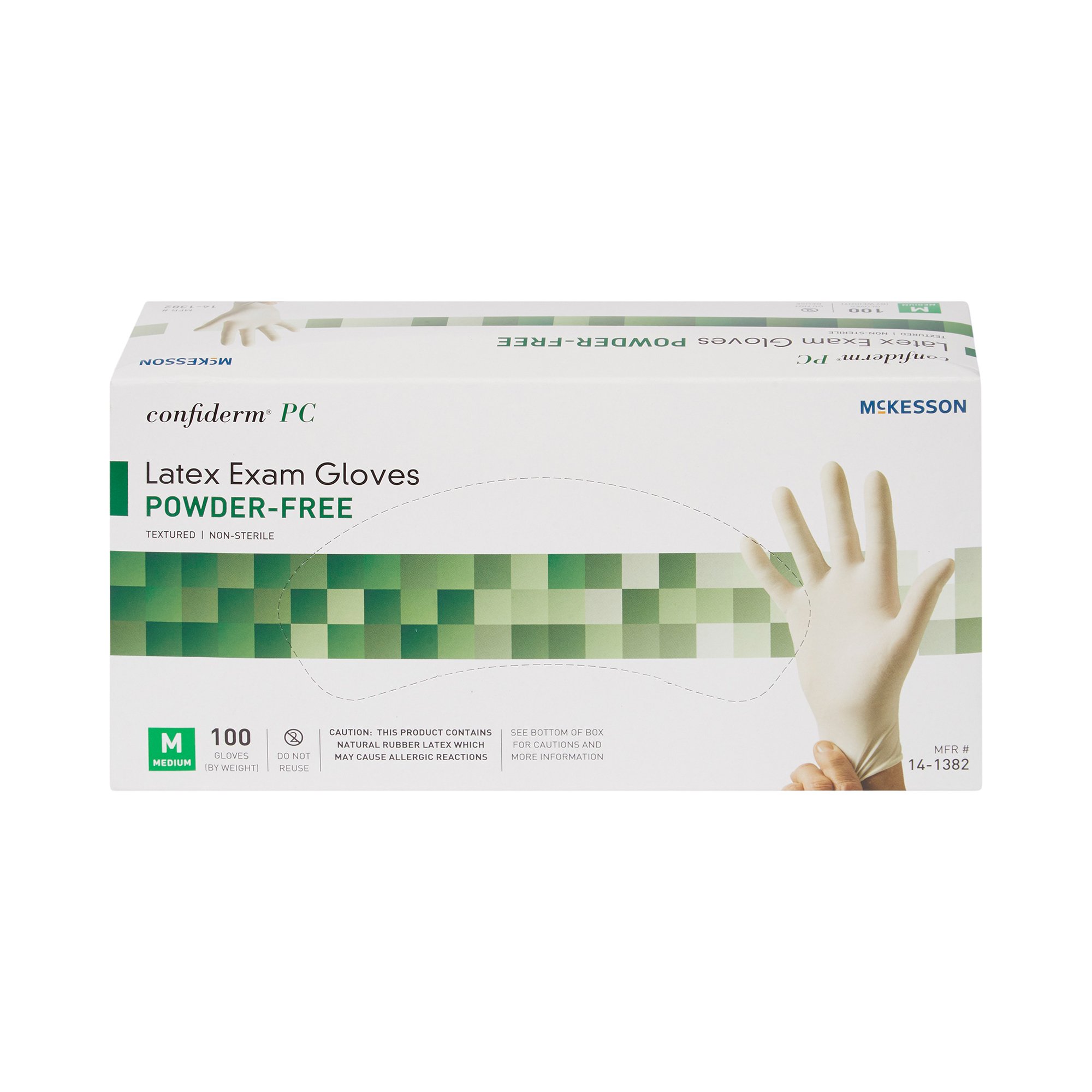 McKesson Brand 14-1382 - McKesson Confiderm® Latex Exam Glove, Medium, Ivory - 100/Box, 1000/Case