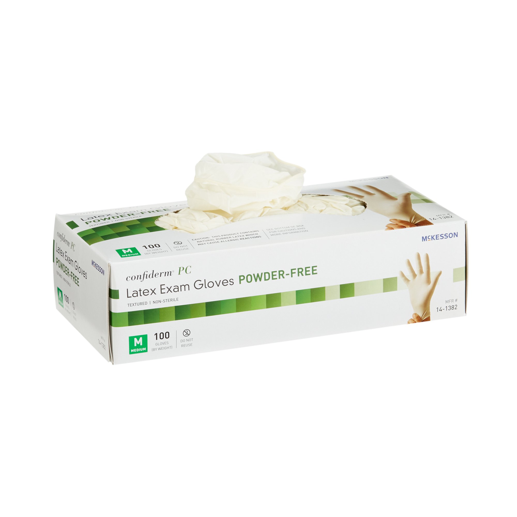 McKesson Brand 14-1382 - McKesson Confiderm® Latex Exam Glove, Medium, Ivory - 100/Box, 1000/Case