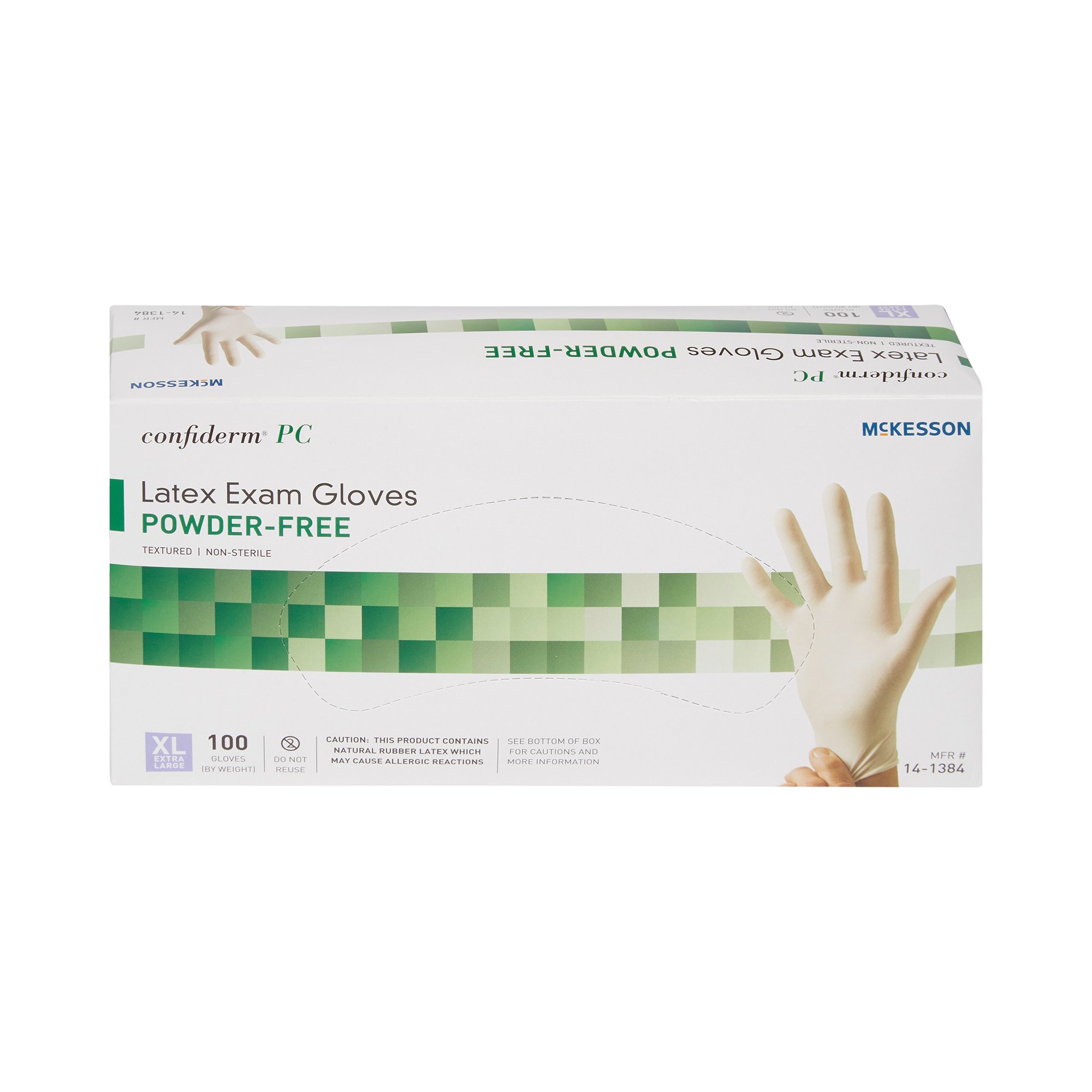 McKesson Brand 14-1384 - McKesson Confiderm® Latex Exam Glove, Extra Large, Ivory - 100/Box, 1000/Case