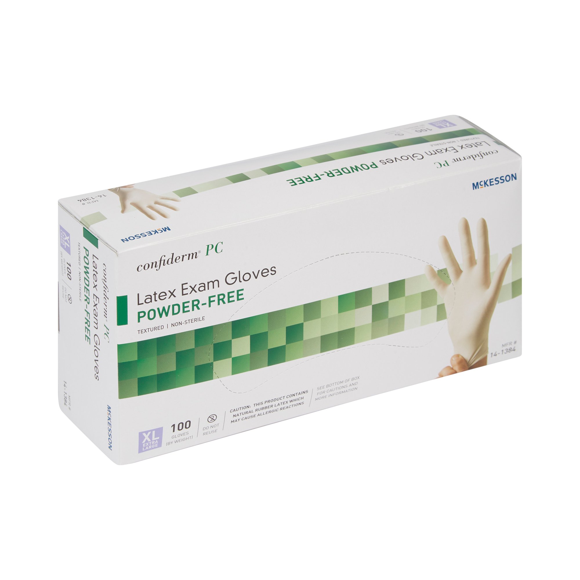 McKesson Brand 14-1384 - McKesson Confiderm® Latex Exam Glove, Extra Large, Ivory - 100/Box, 1000/Case