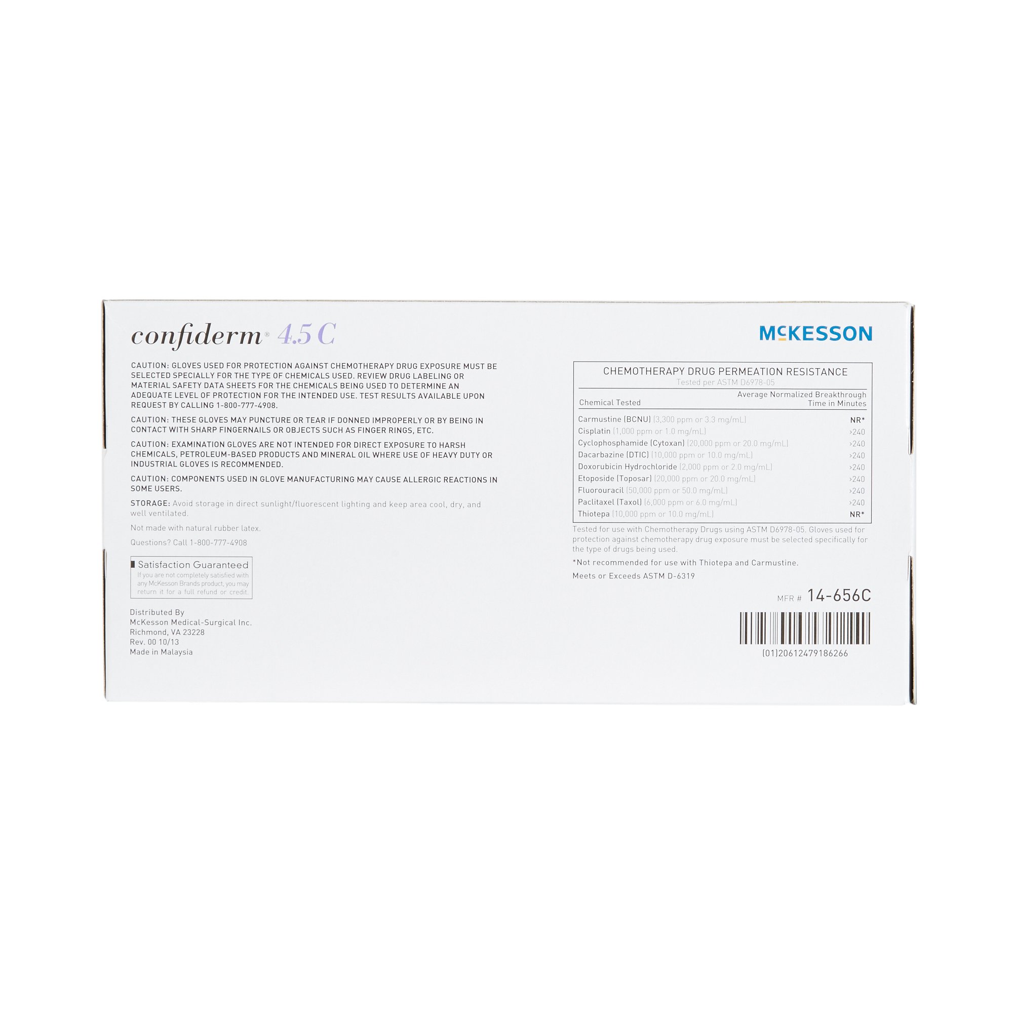 McKesson Brand 14-656C - McKesson Confiderm® 4.5C Nitrile Exam Glove, Medium, Blue - 100/Box, 1000/Case