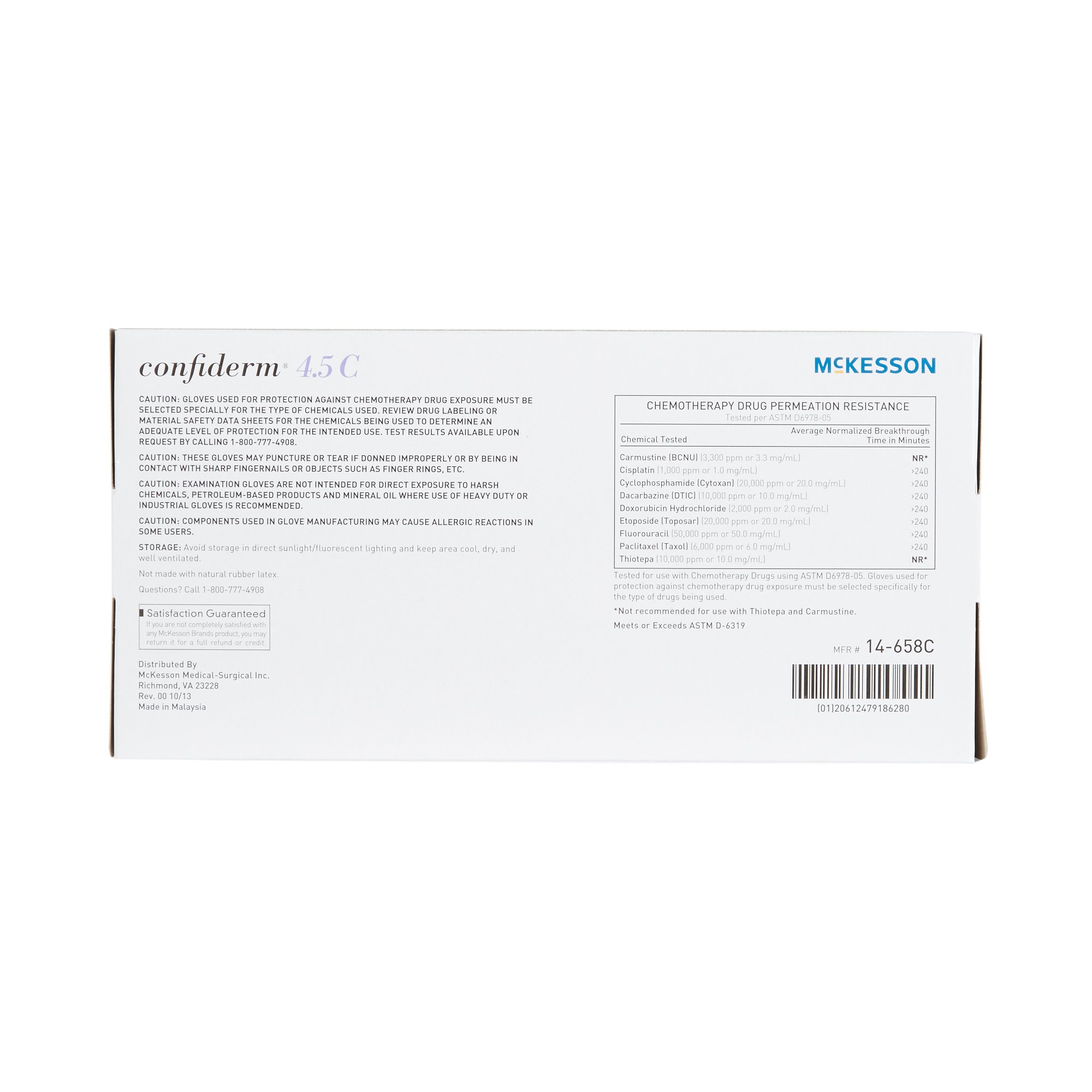 McKesson Brand 14-658C - McKesson Confiderm® 4.5C Nitrile Exam Glove, Large, Blue - 100/Box, 1000/Case
