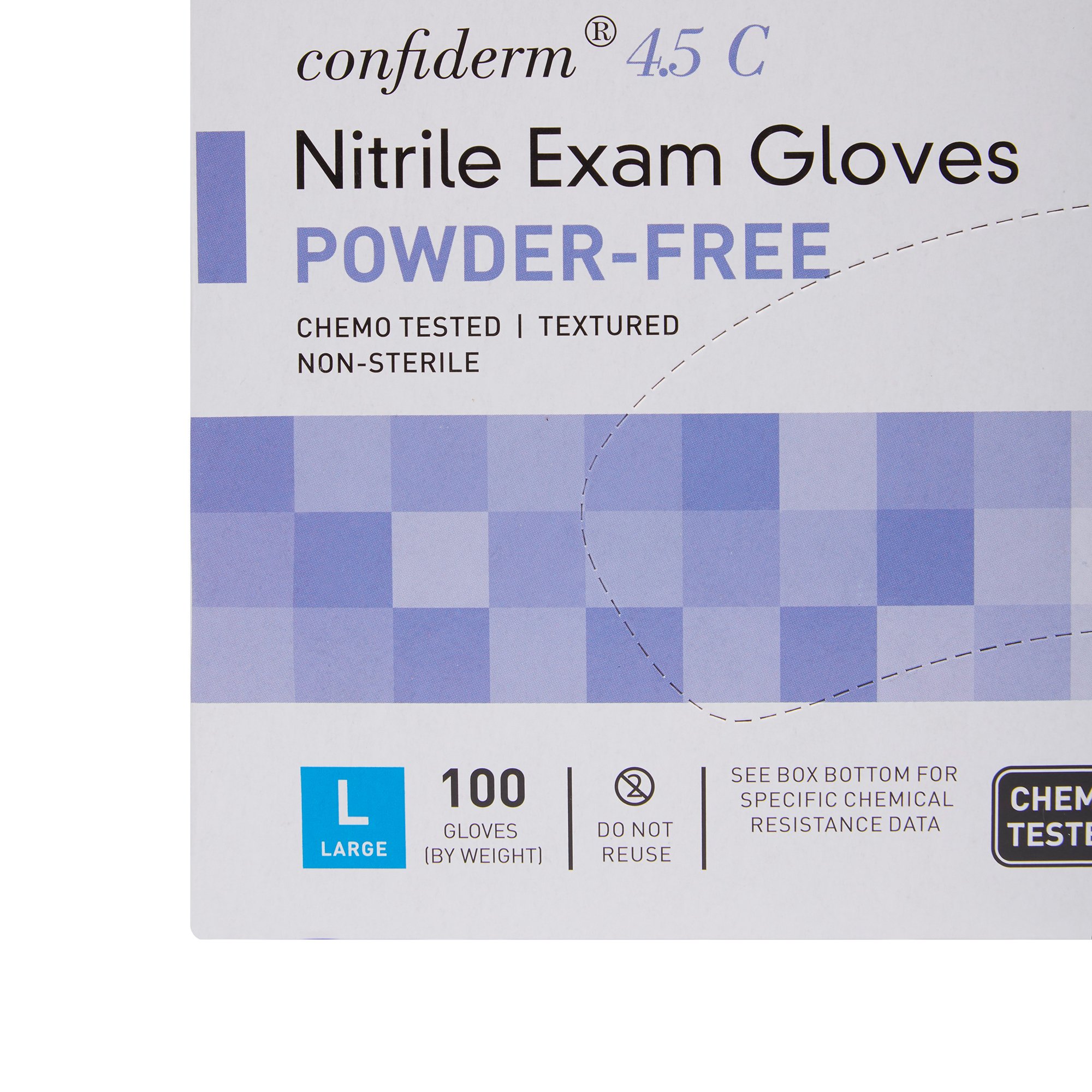 McKesson Brand 14-658C - McKesson Confiderm® 4.5C Nitrile Exam Glove, Large, Blue - 100/Box, 1000/Case