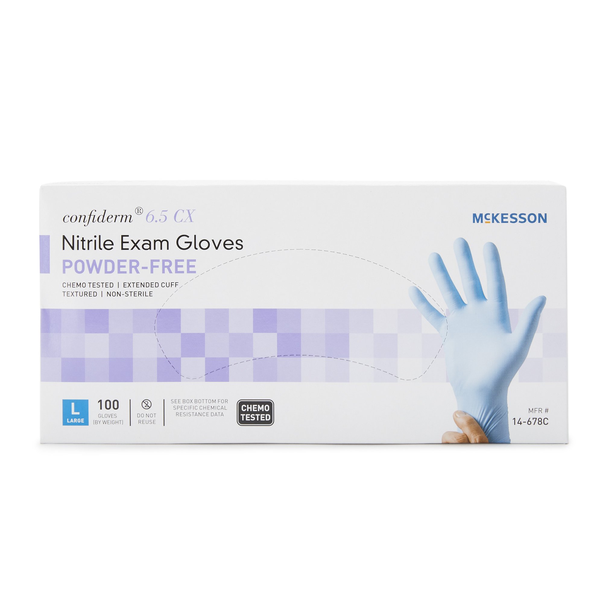 McKesson Brand - 14-678C McKesson Confiderm® 6.5CX Nitrile Extended Cuff Length Exam Glove