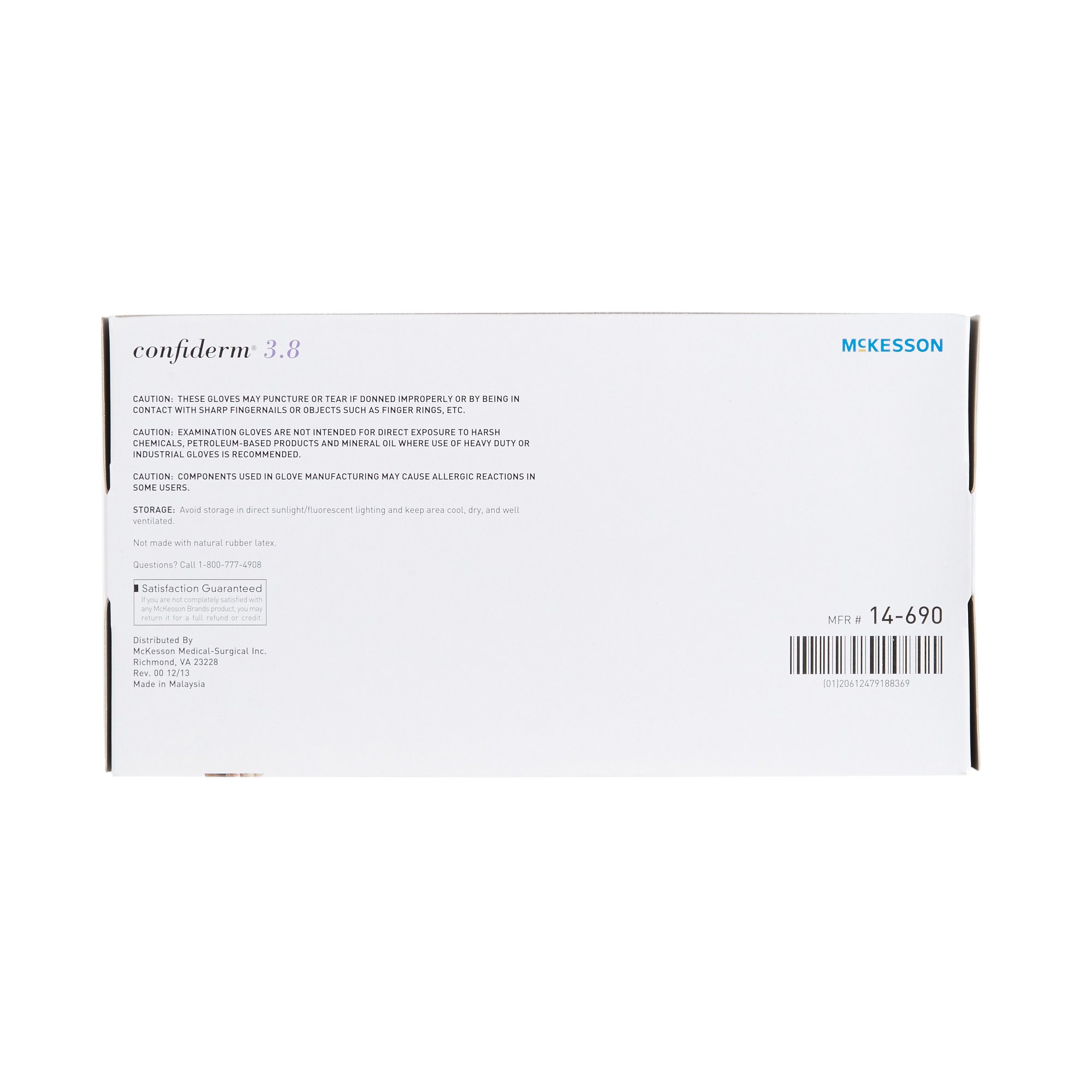 McKesson Brand 14-690 - McKesson Confiderm® 3.8 Nitrile Exam Glove, Extra Large, Blue - 100/Box, 1000/Case