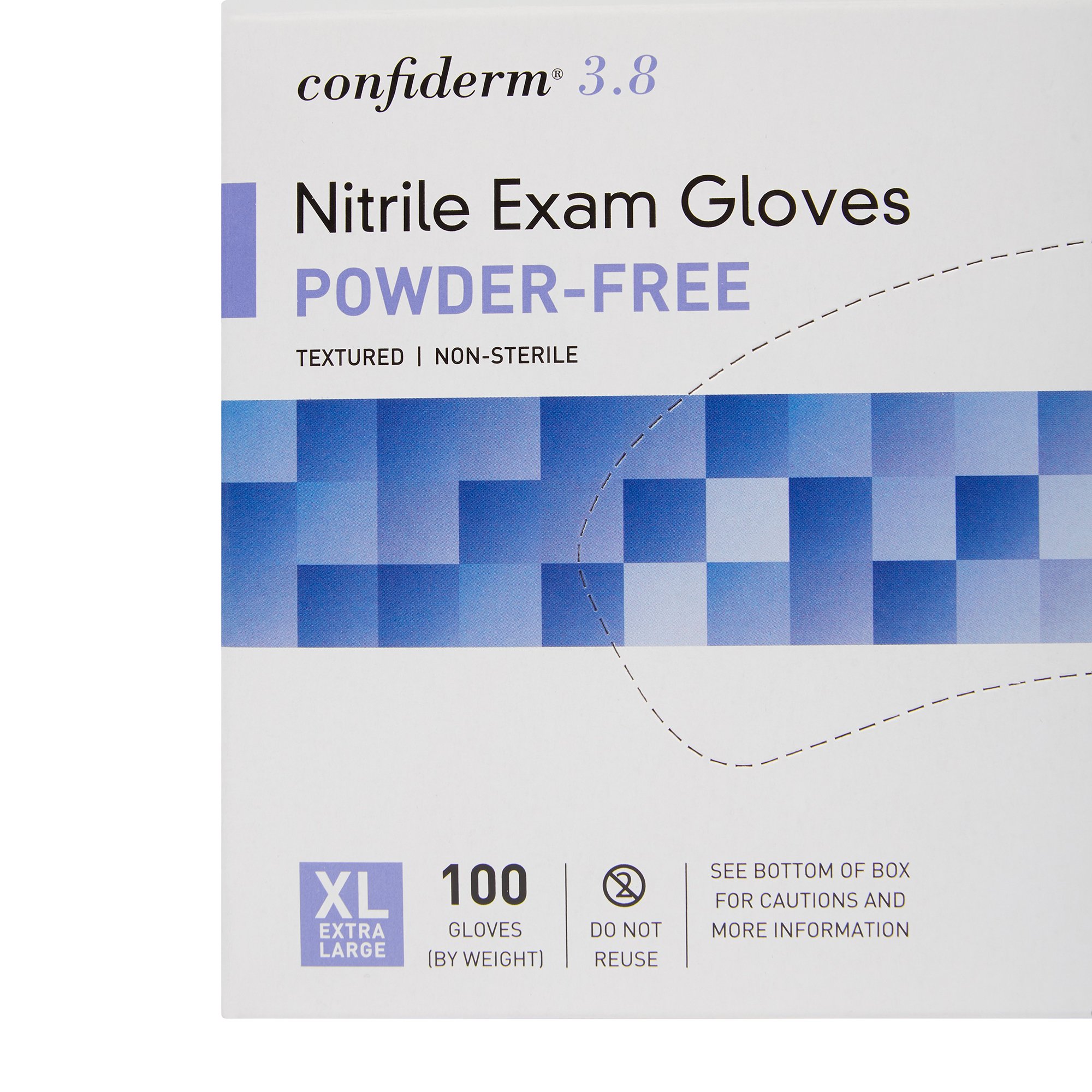 McKesson Brand 14-690 - McKesson Confiderm® 3.8 Nitrile Exam Glove, Extra Large, Blue - 100/Box, 1000/Case