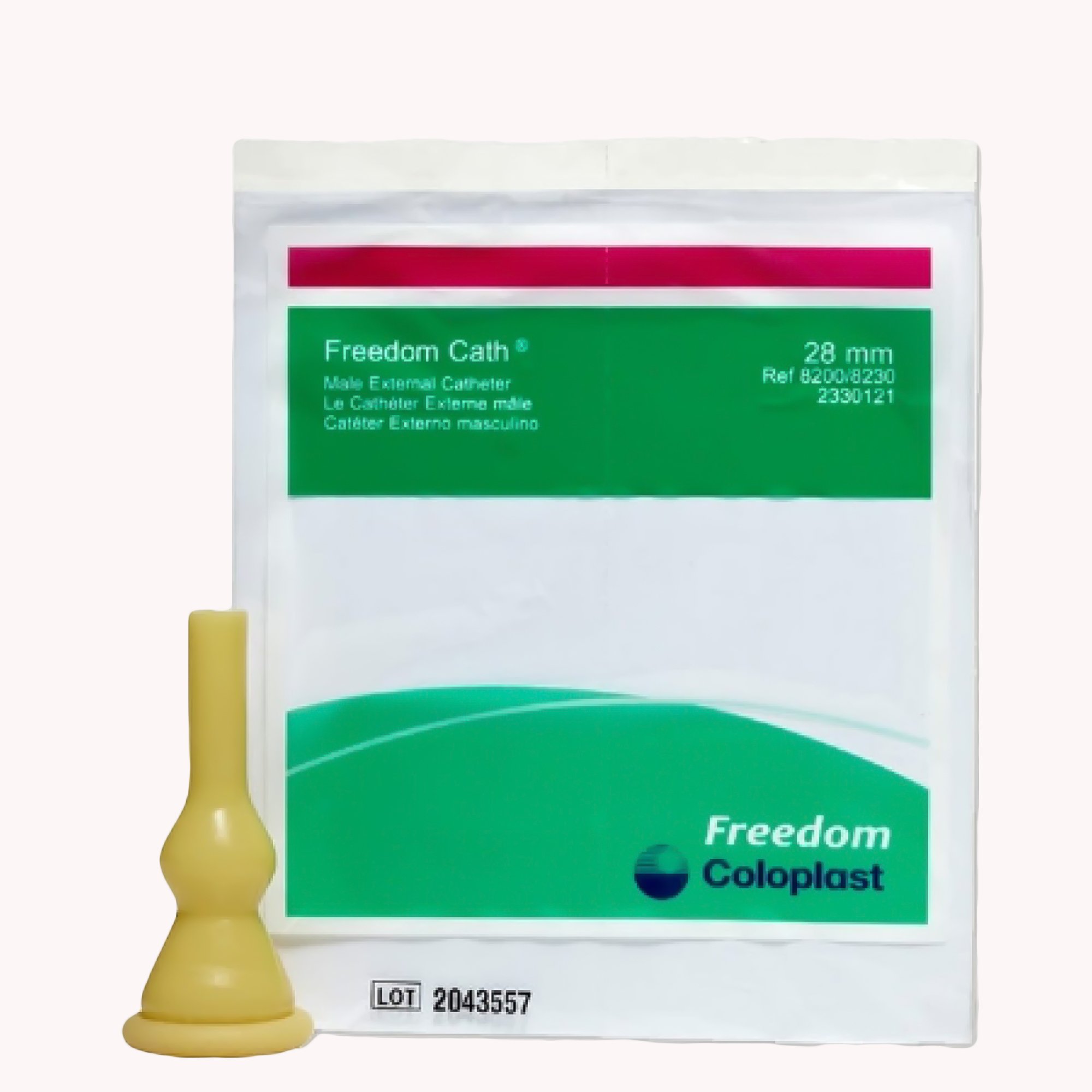 Coloplast 8200 - Freedom Clear® Male External Catheter, Self-Adhesive, 28mm, Medium Size - 1/Each, 100/Box