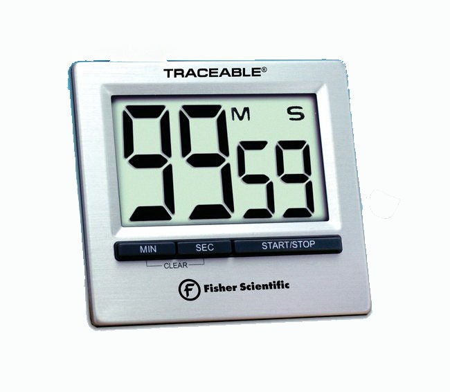 Fisher Anatomical - 02261839 Electronic Alarm Timer Easel Stand, Magnet Back Traceable® 100 Minutes Digital Display