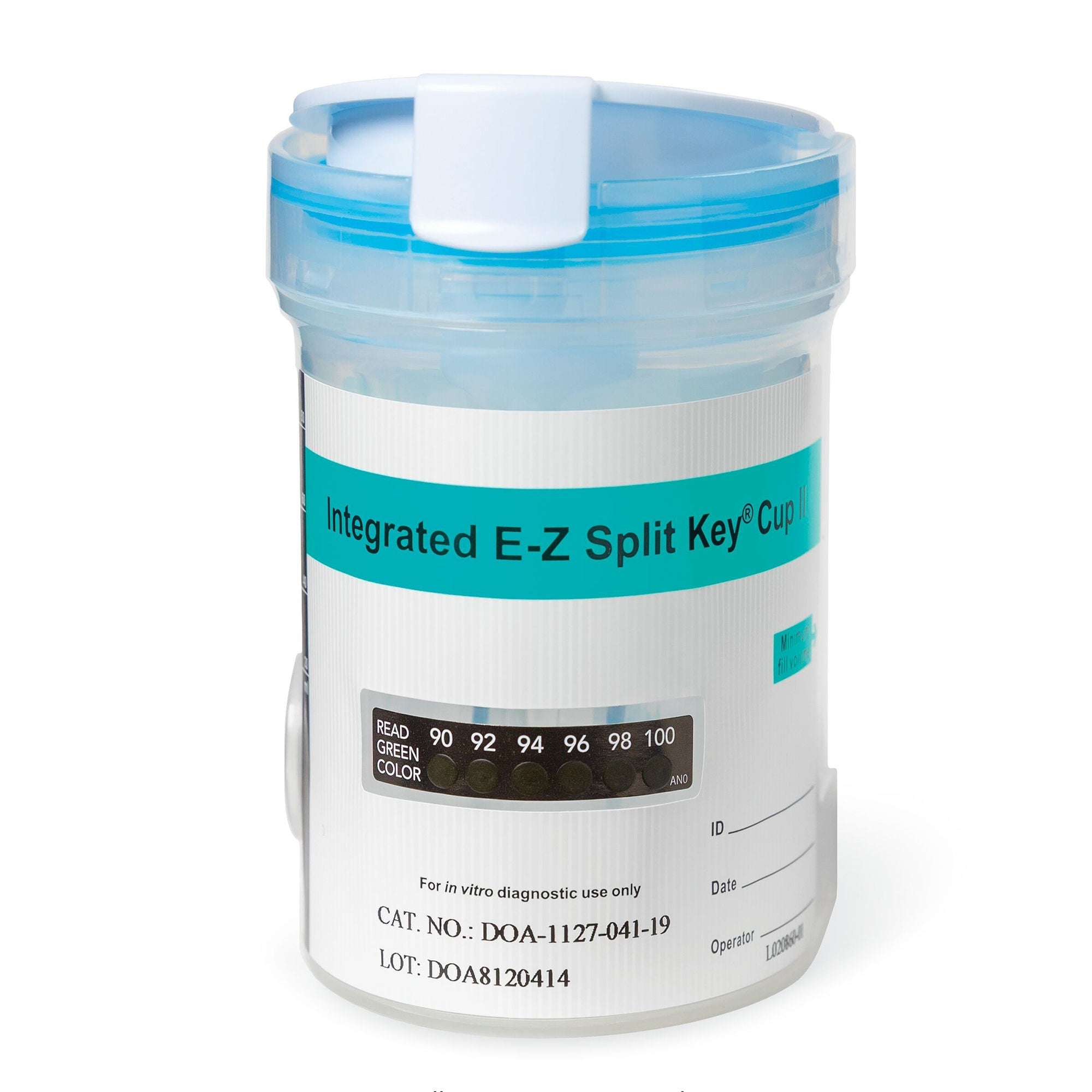 Abbott Rapid Dx North America LLC - DOA-3257-019 Drugs of Abuse Test Kit E-Z Split Key® Cup COC, mAMP/MET, OPI, PCP, THC 25 Tests CLIA Waived