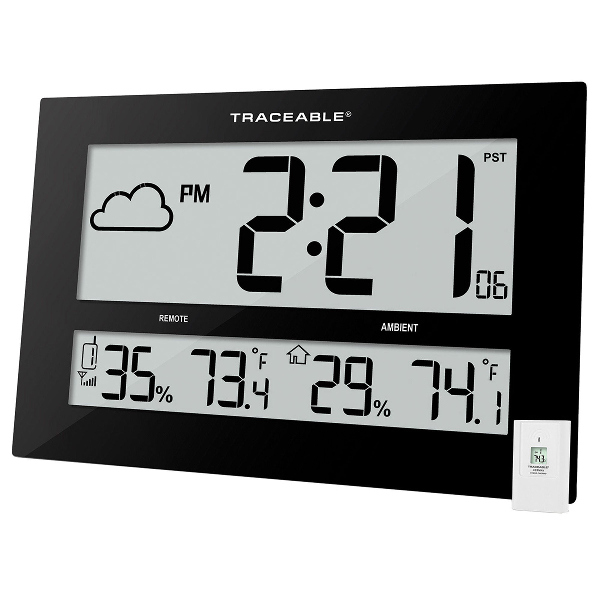 Cole-Parmer-Antylia Scientific - 08683-05 Radio Atomic Clock Traceable® 1-3/4 X 10-1/2 X 16-1/2 Inch Digital Display Battery Powered