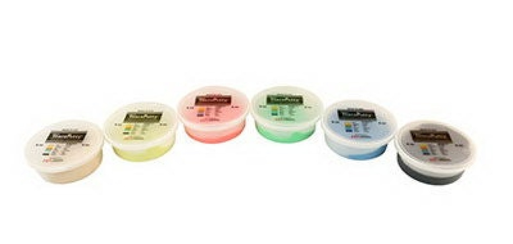 Fabrication Enterprises - 10-2636 Therapy Putty Set CanDo® Antimicrobial TheraPutty® 2X-Soft / X-Soft / Soft / Medium / Firm 6 X 6 oz.