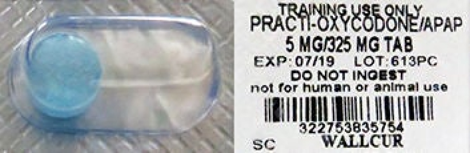 Wallcur - 613PC Clinical Training Medication Practi-Oxycodone and Acetaminophen™ Oral Med Tablet Blister Pack 5 mg per Dose