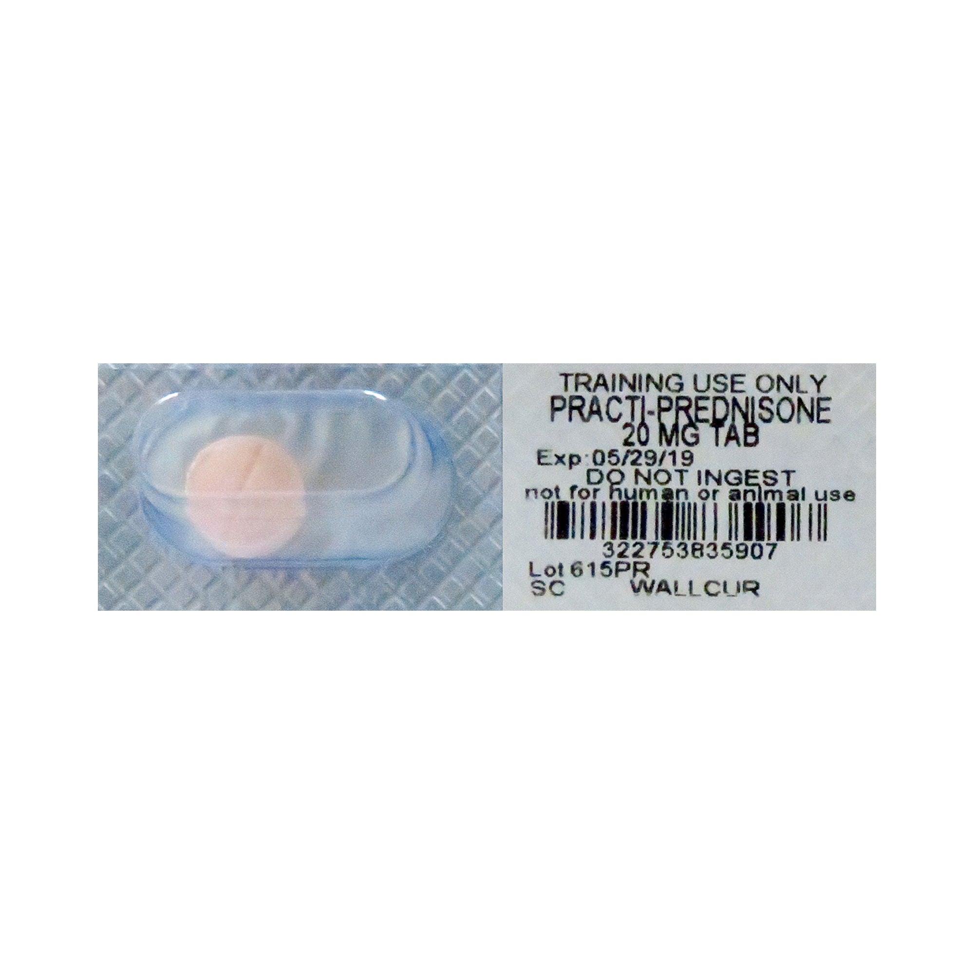 Wallcur - 615PR Clinical Training Medication Practi-Prednisone™ Oral Med Tablet Blister Pack 20 mg per Dose