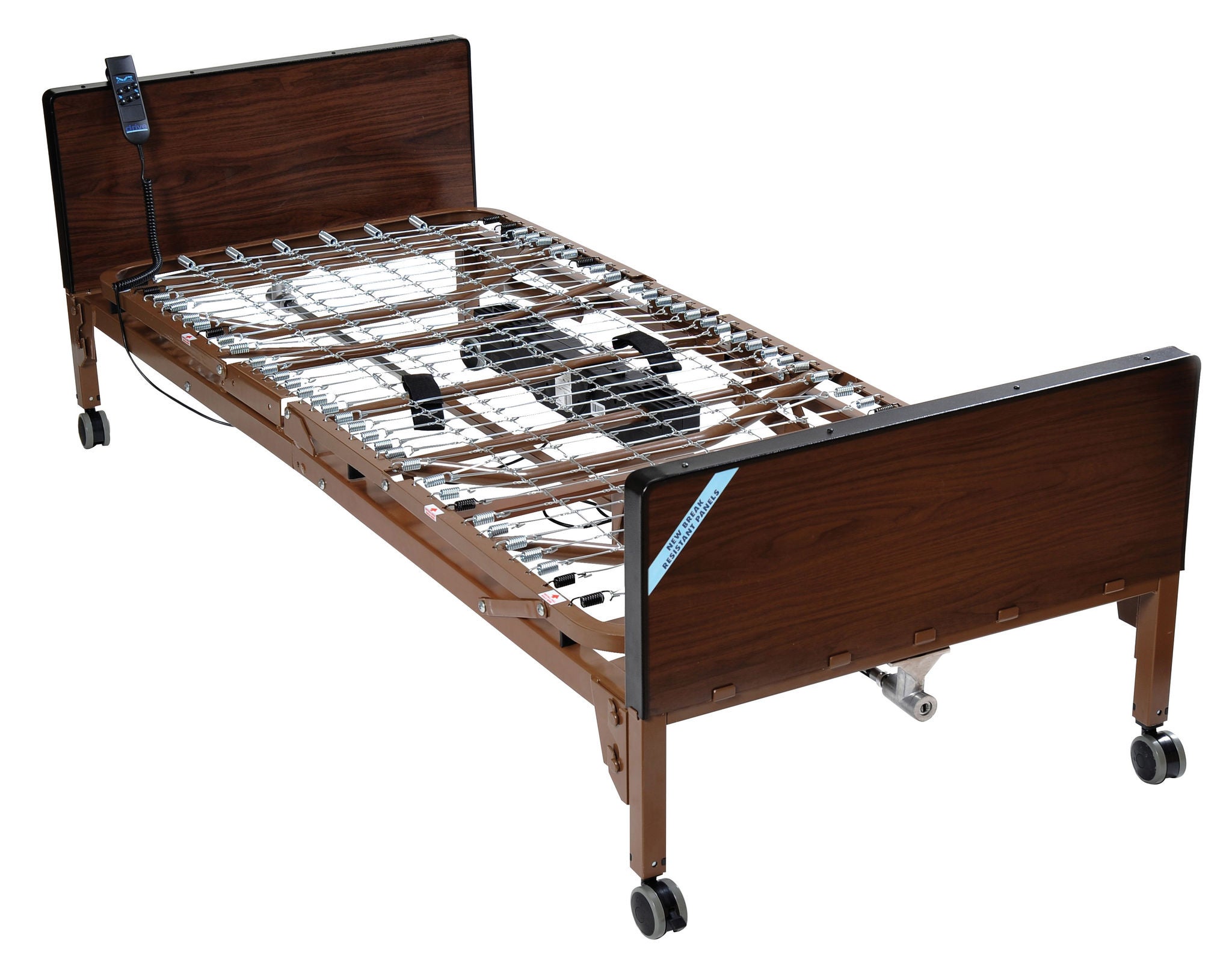 Drive DeVilbiss Healthcare - 15030BV-PKG-1-T Semi-Electric Bed Package Delta® Ultra-Light 1000 Home Care 88 Inch Length Spring Deck 3 Functions 12-1/2 to 21-1/2 Inch Height Range