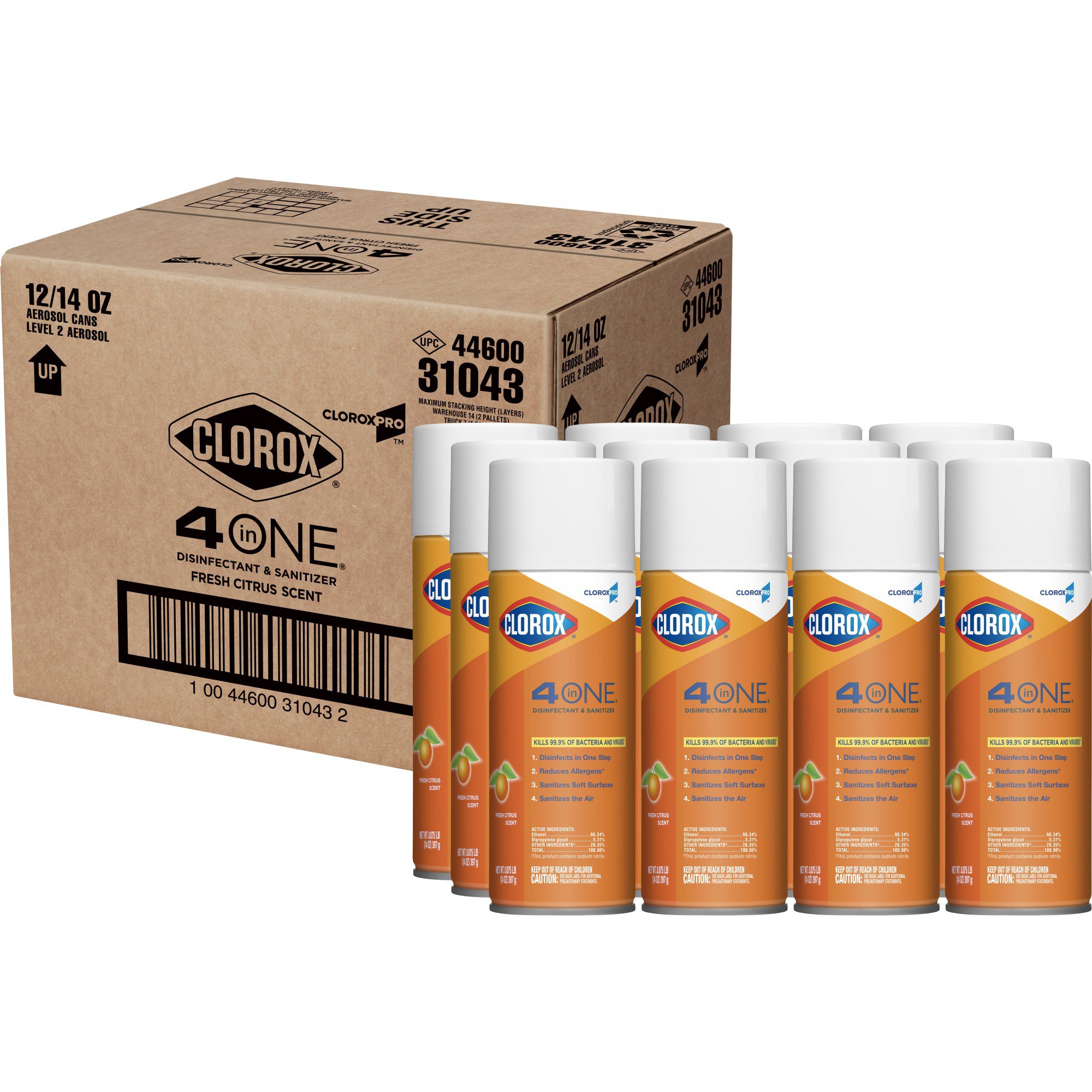 The Clorox Company 31043 - Clorox Pro™ Clorox® 4 in One Surface Disinfectant and Sanitizer, Citrus Scent - 1/Bottle, 12/Case