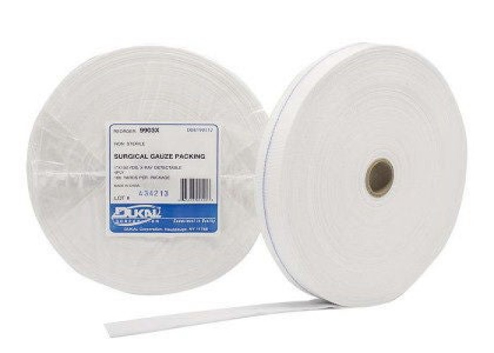 Dukal - 9903X Wound Packing Non-Impregnated 1 Inch X 100 Yard NonSterile X-Ray Detectable