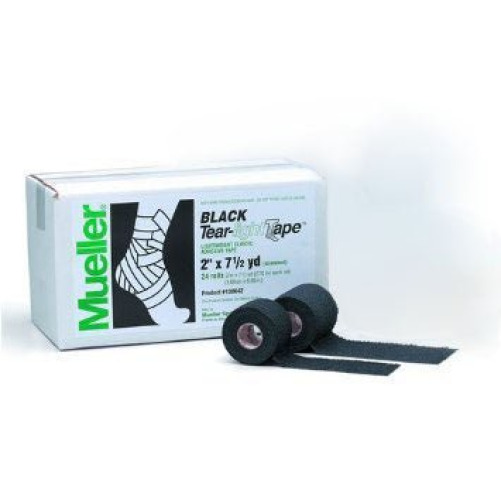 Mueller Sports Medicine - 130642 Athletic Tape Mueller® Tear-Light® Black 2 Inch X 7-1/2 Yard Elastic Adhesive NonSterile