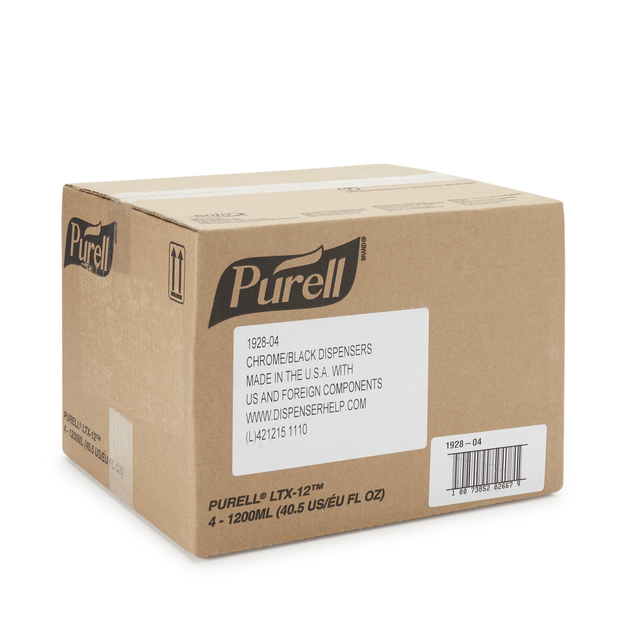 GOJO 1928-04 - Purell® LTX-12™ Touch Free Dispenser, 1200 mL, Chrome - 1/Each, 4/Case