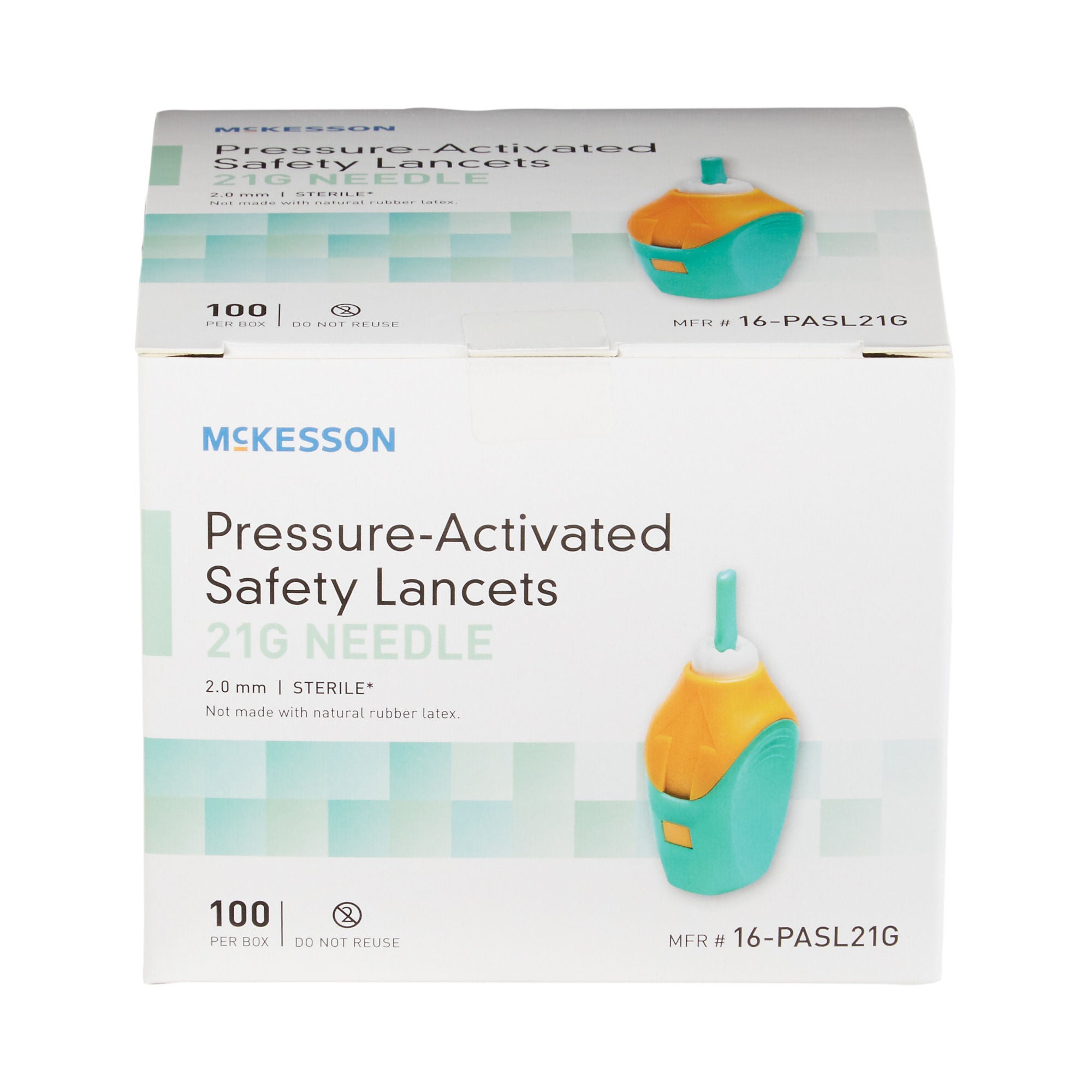 McKesson Brand - 16-PASL21G Safety Lancet McKesson 21 Gauge Retractable Pressure Activated Multiple Sites