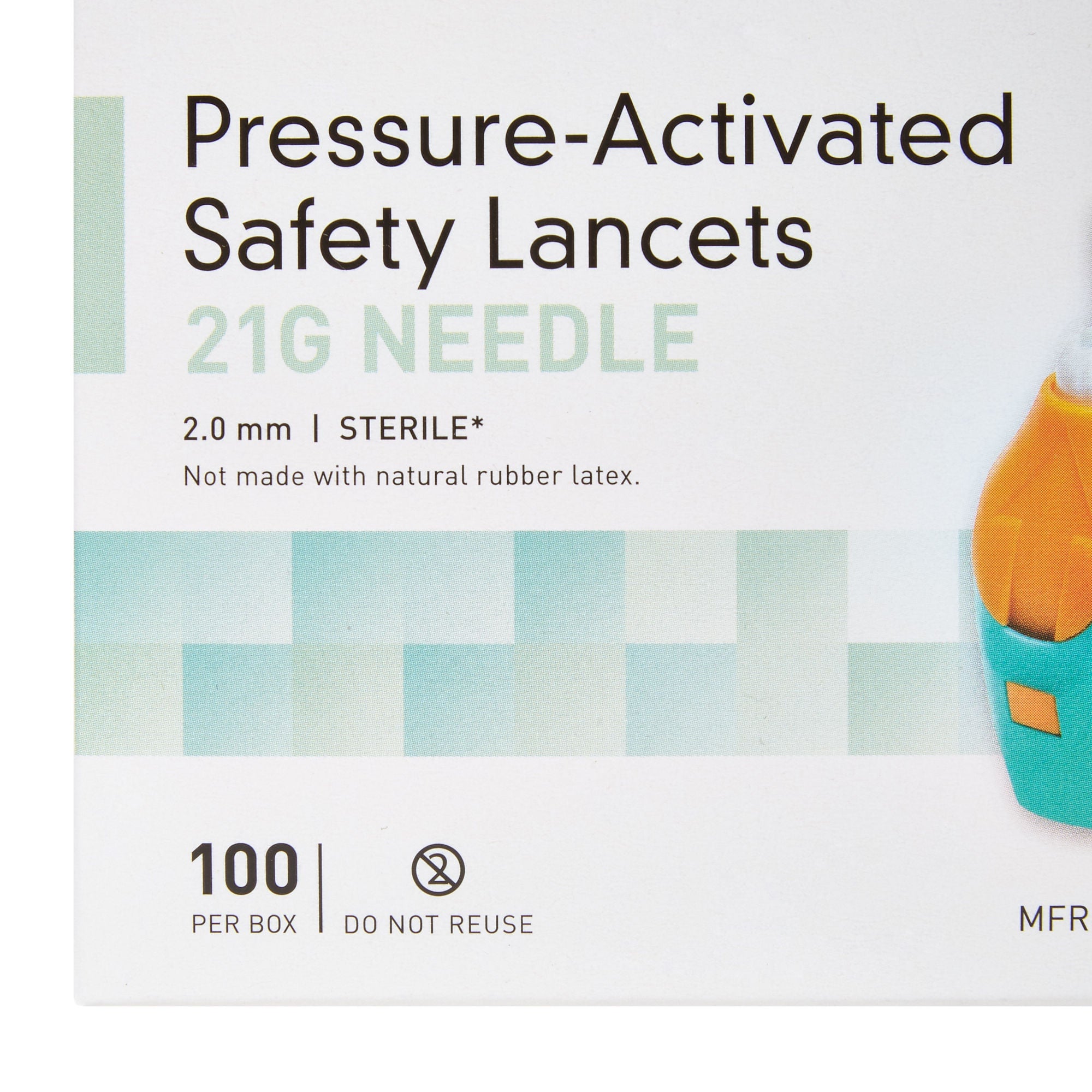 McKesson Brand - 16-PASL21G Safety Lancet McKesson 21 Gauge Retractable Pressure Activated Multiple Sites