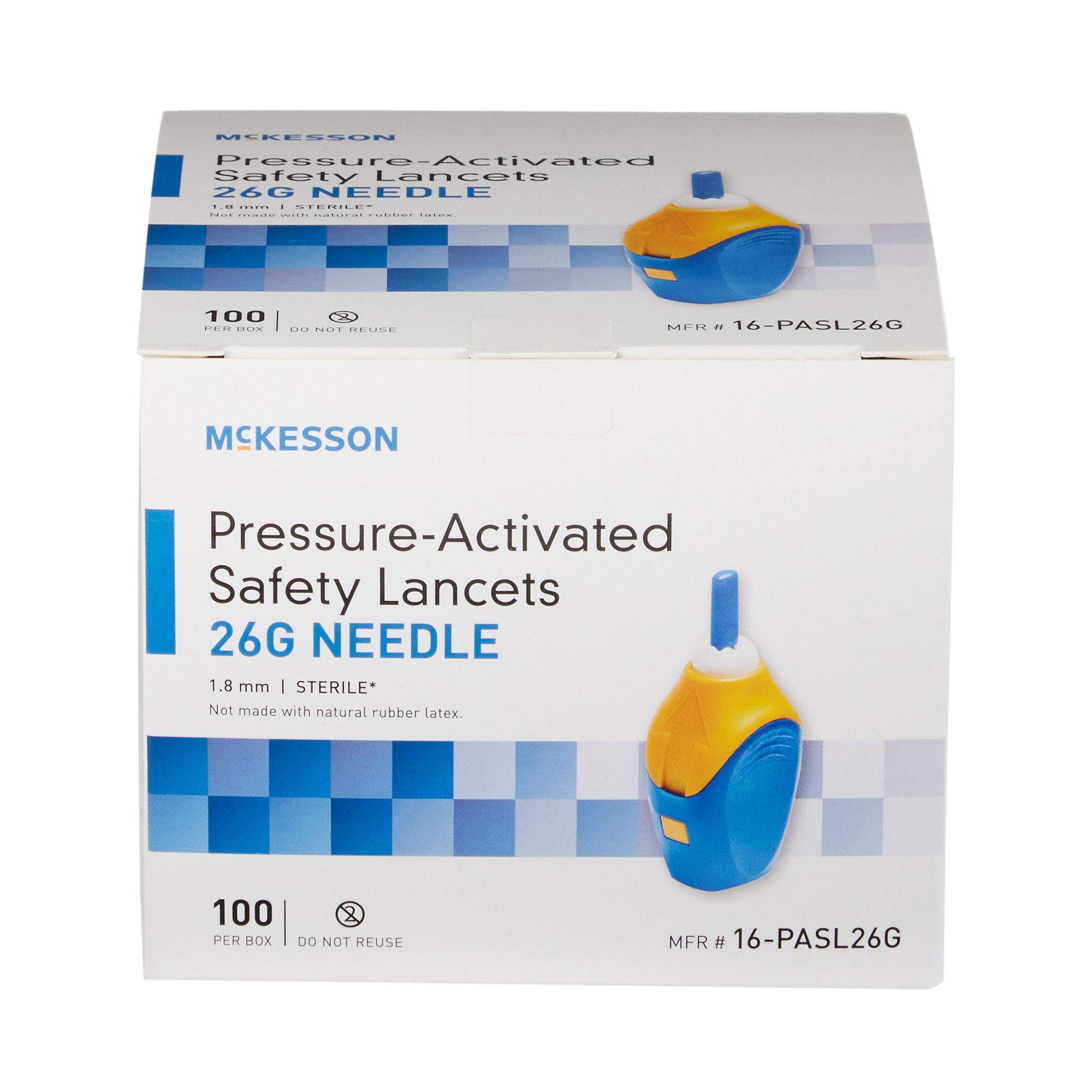 McKesson Brand - 16-PASL26G Safety Lancet McKesson 26 Gauge Retractable Pressure Activated Finger