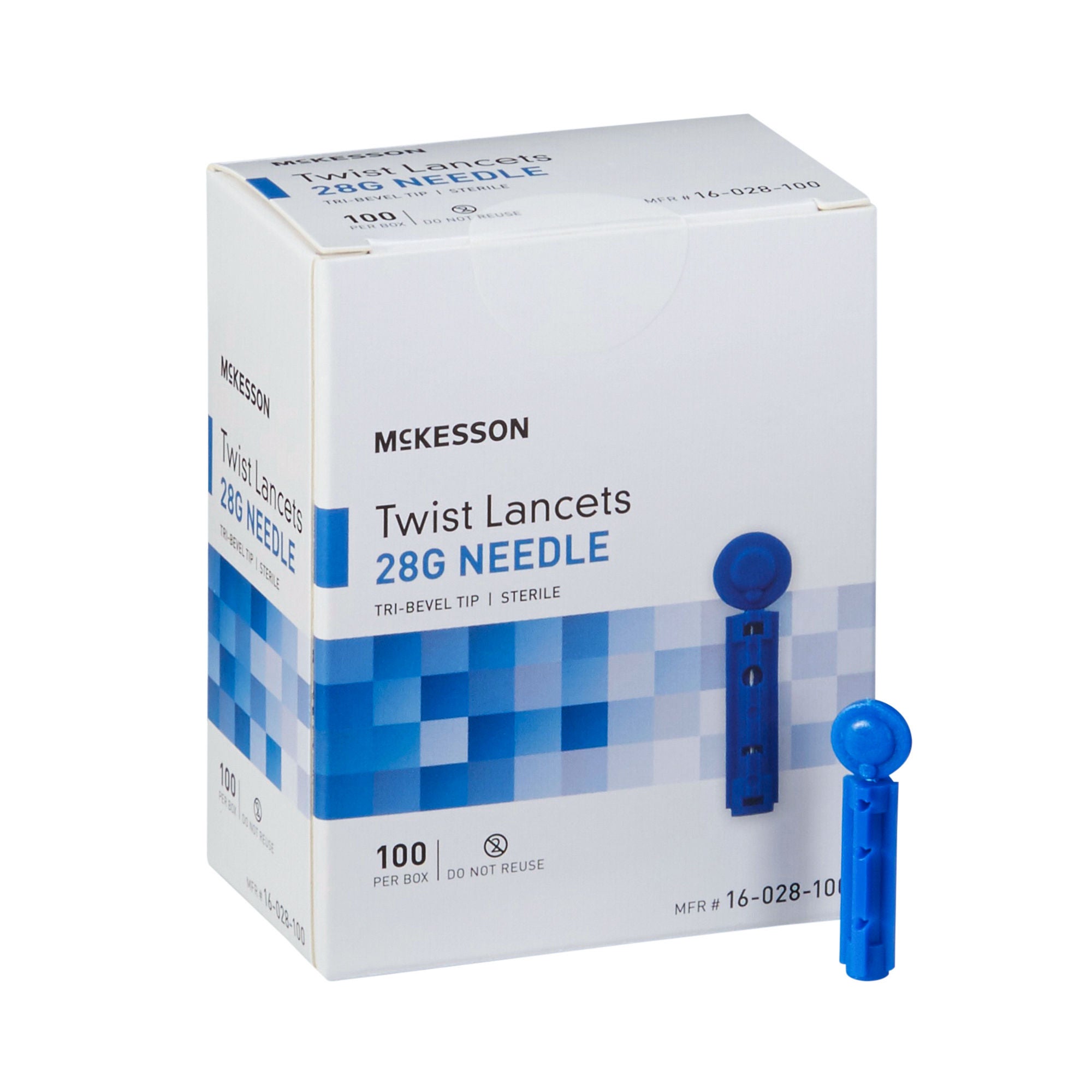 McKesson Brand - 16-028-100 Lancet for Lancing Device McKesson 28 Gauge Non-Safety Twist Off Cap Finger