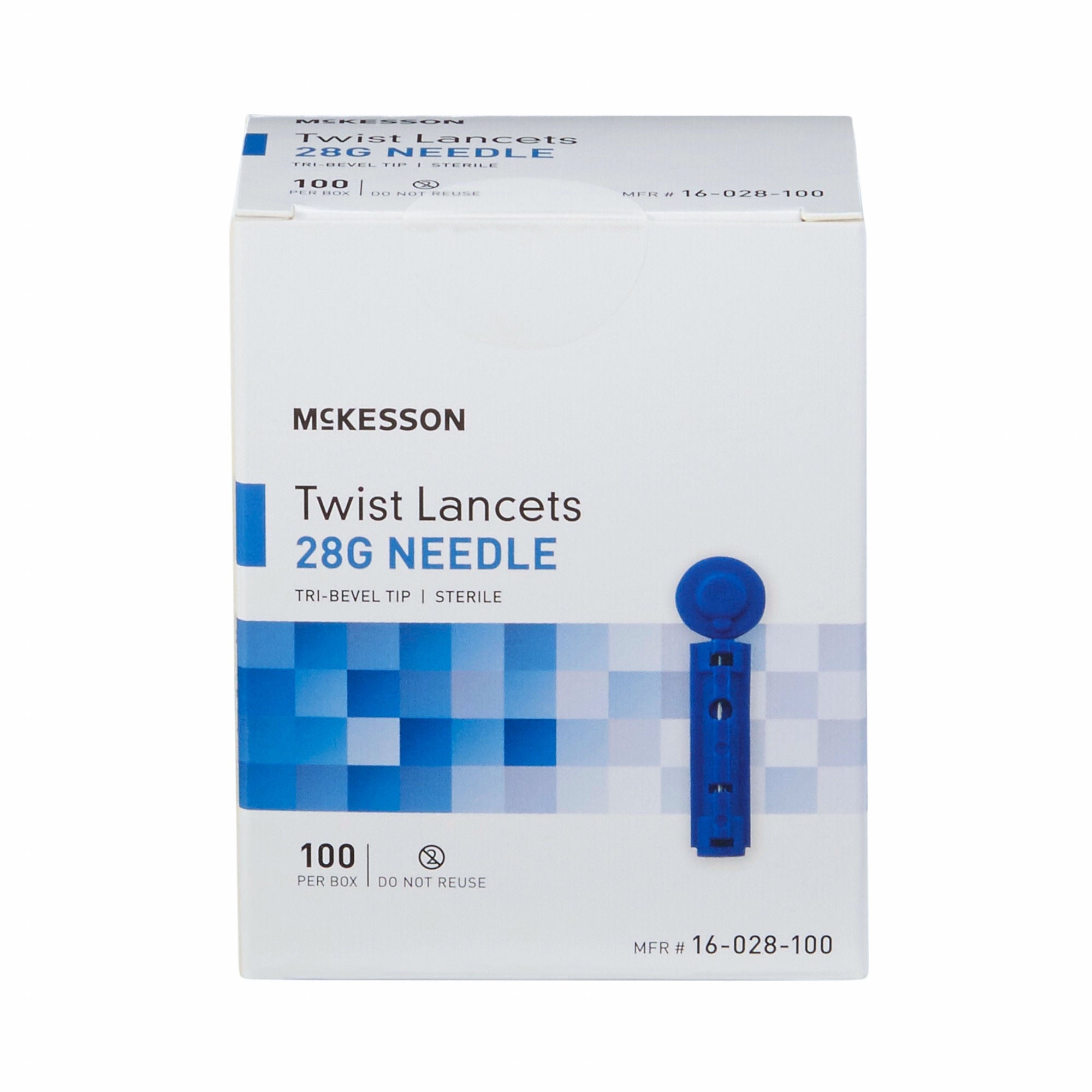 McKesson Brand - 16-028-100 Lancet for Lancing Device McKesson 28 Gauge Non-Safety Twist Off Cap Finger