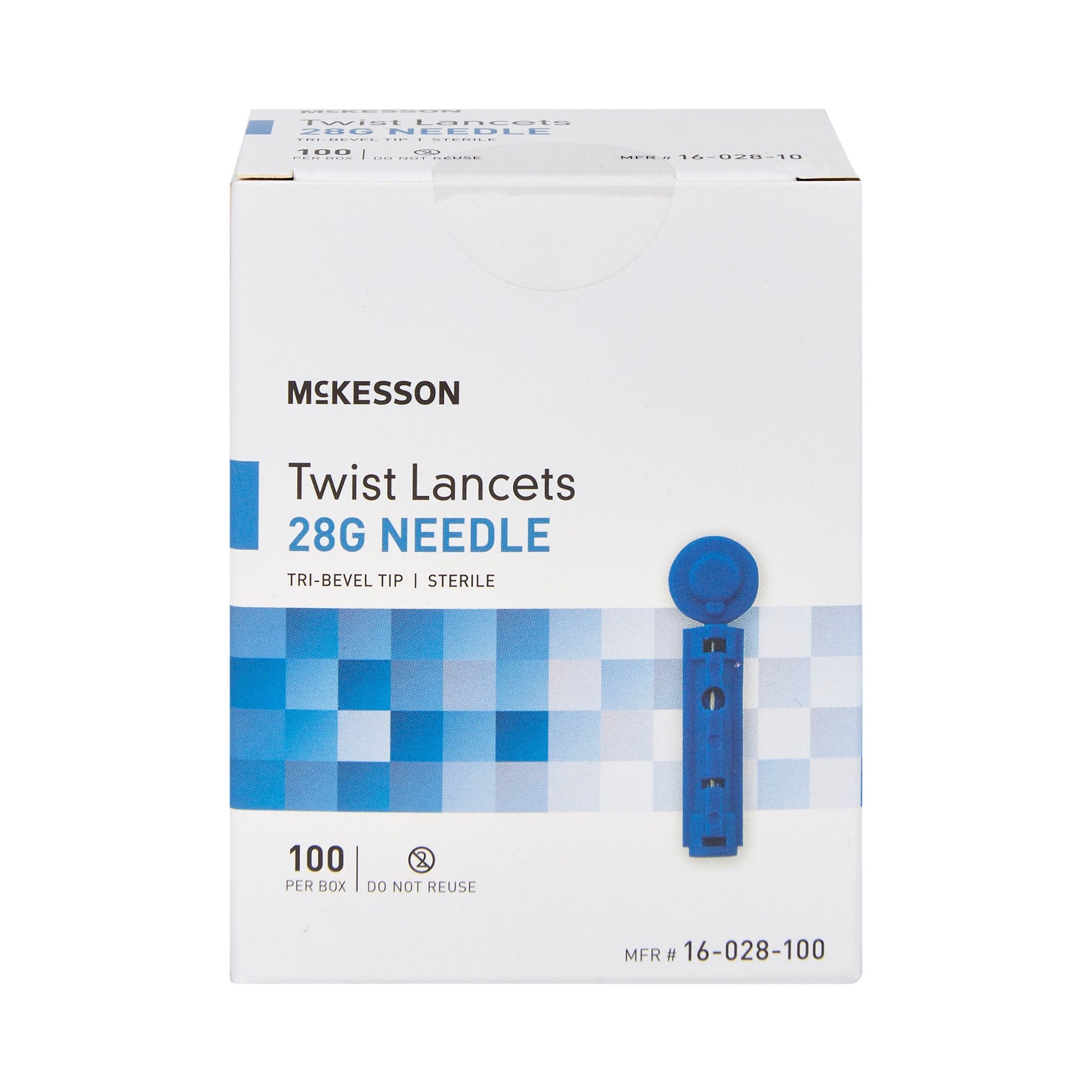 McKesson Brand - 16-028-100 Lancet for Lancing Device McKesson 28 Gauge Non-Safety Twist Off Cap Finger