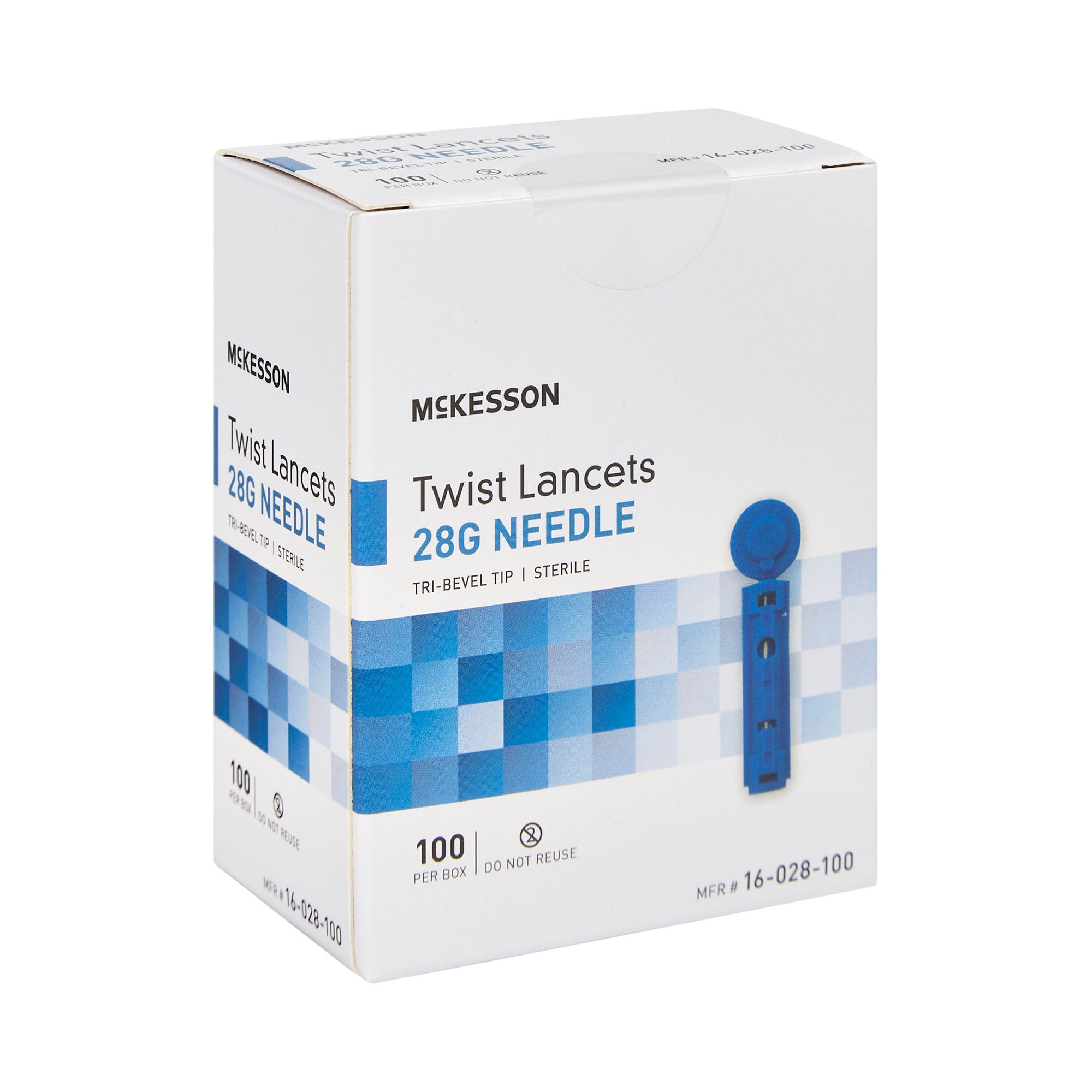 McKesson Brand - 16-028-100 Lancet for Lancing Device McKesson 28 Gauge Non-Safety Twist Off Cap Finger