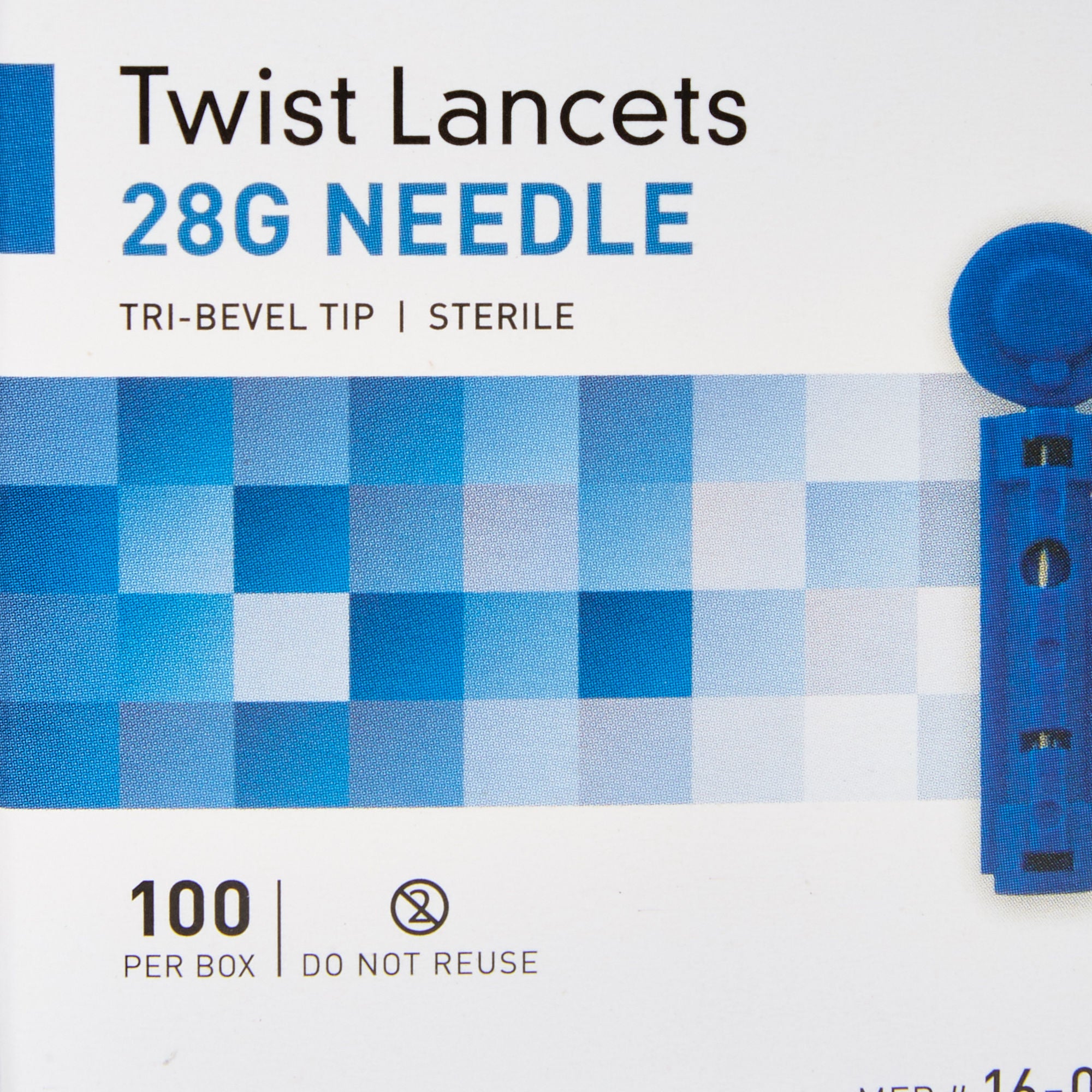 McKesson Brand - 16-028-100 Lancet for Lancing Device McKesson 28 Gauge Non-Safety Twist Off Cap Finger