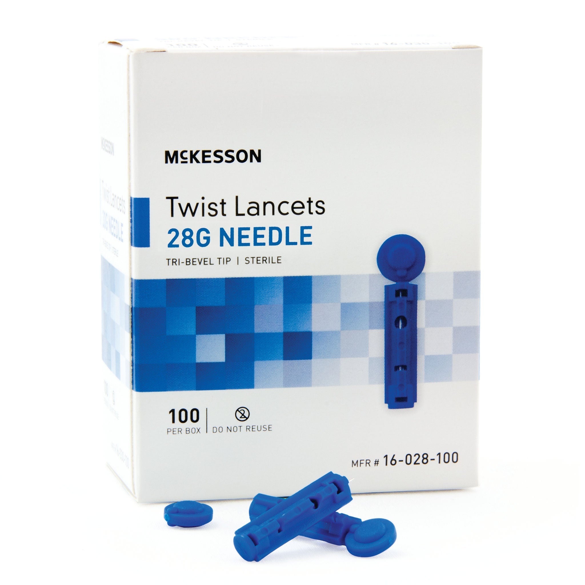 McKesson Brand - 16-028-100 Lancet for Lancing Device McKesson 28 Gauge Non-Safety Twist Off Cap Finger