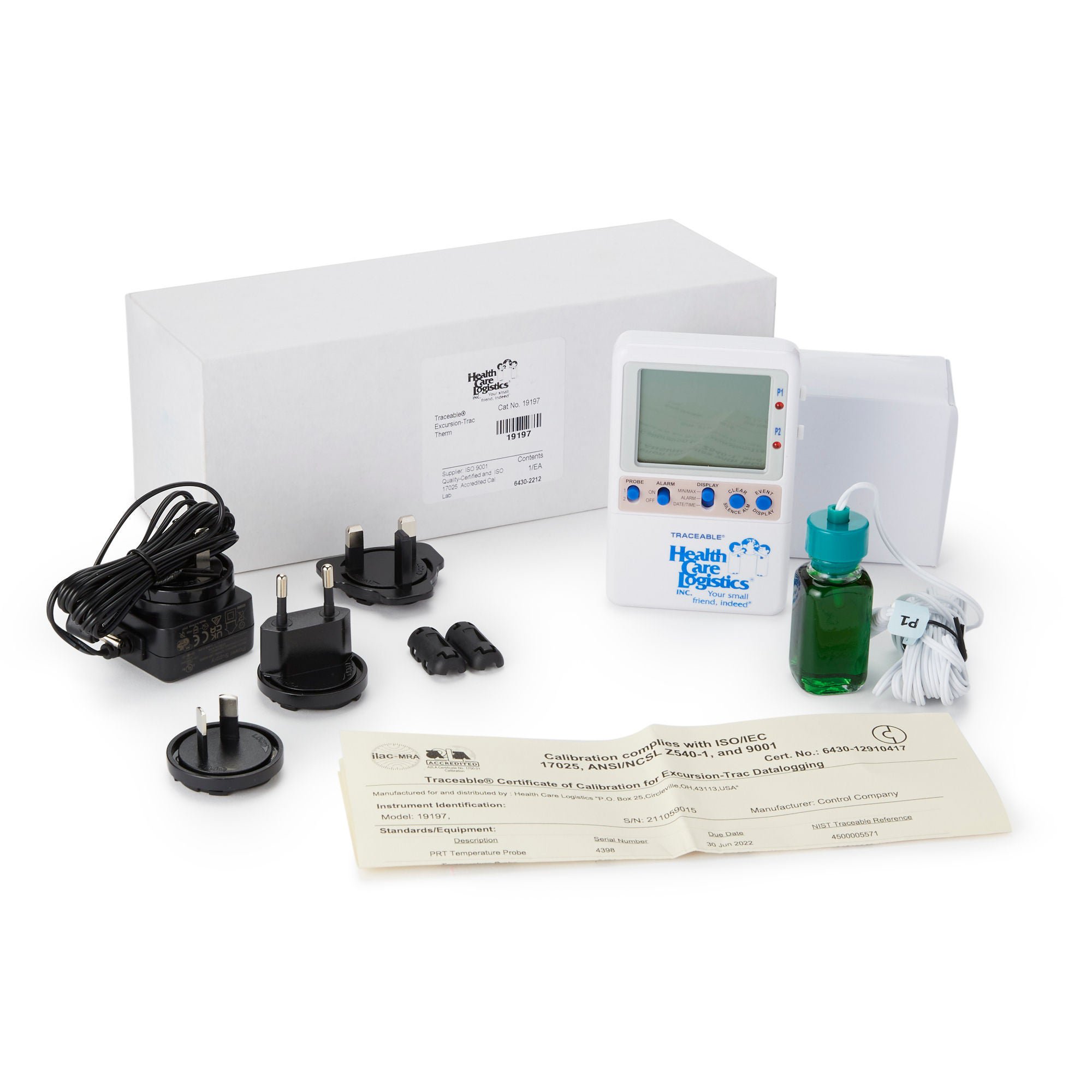 Health Care Logistics - 19197 Excursion-Trac™ Datalogging Thermometer with Probe Bottle