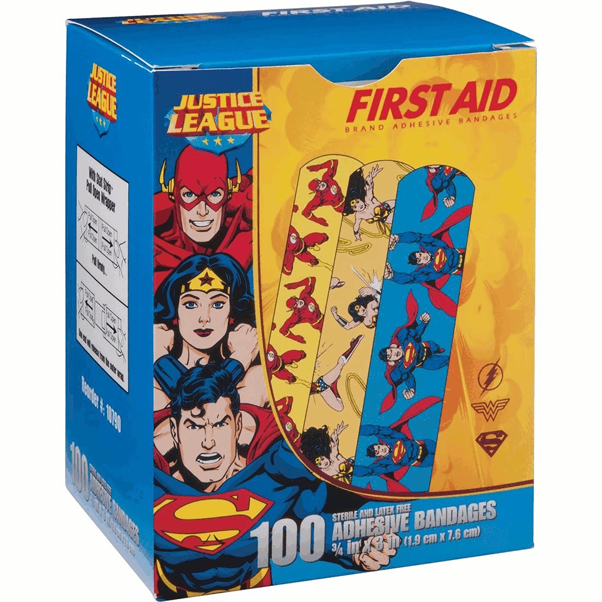 Dukal - 10790 American® White Cross Stat Strip® Kid Design Justice League Adhesive Strips