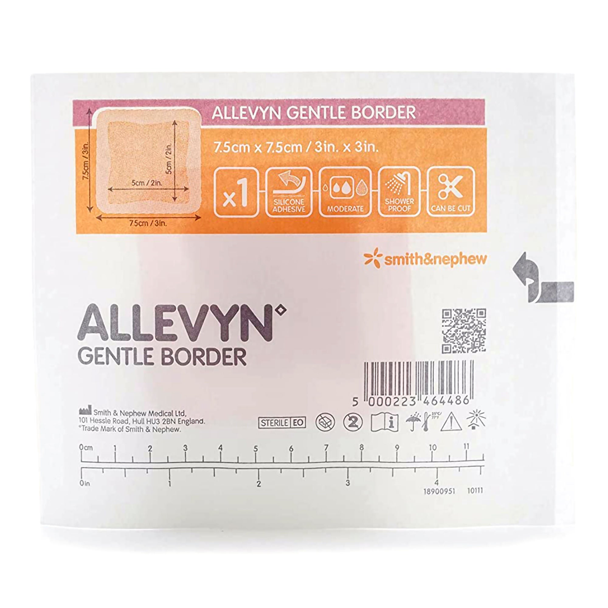 Smith & Nephew - 66020402 Foam Dressing Allevyn Gentle Border 3 X 3 Inch With Border Film Backing Silicone Gel Adhesive Square Sterile