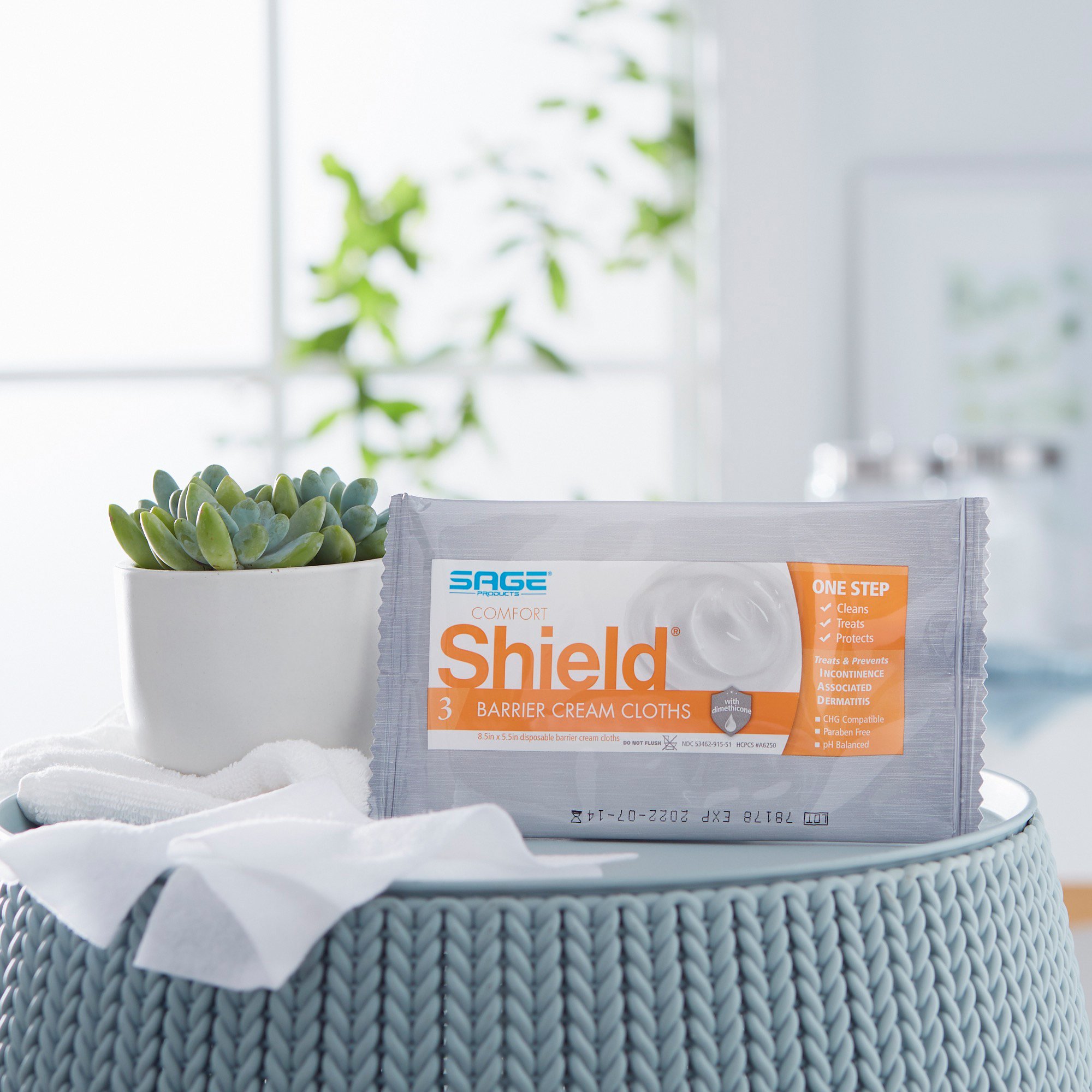 Sage Products 7502 - Comfort Shield® Incontinent Care Wipe, 5.5 x 8.5 Inch - 1/Pack, 50/Box, 100/Case
