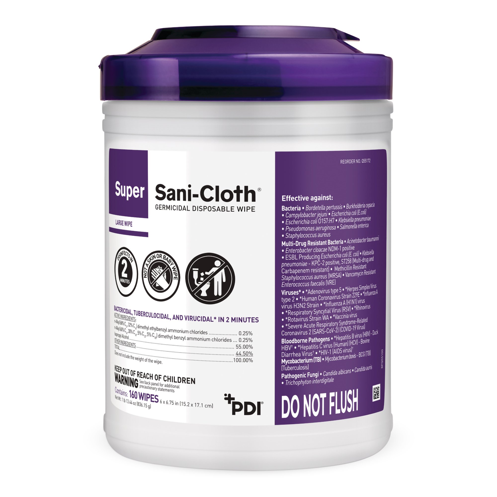 Professional Disposables - Q55172 Super Sani-Cloth® Large Germicidal Disinfectant Wipes