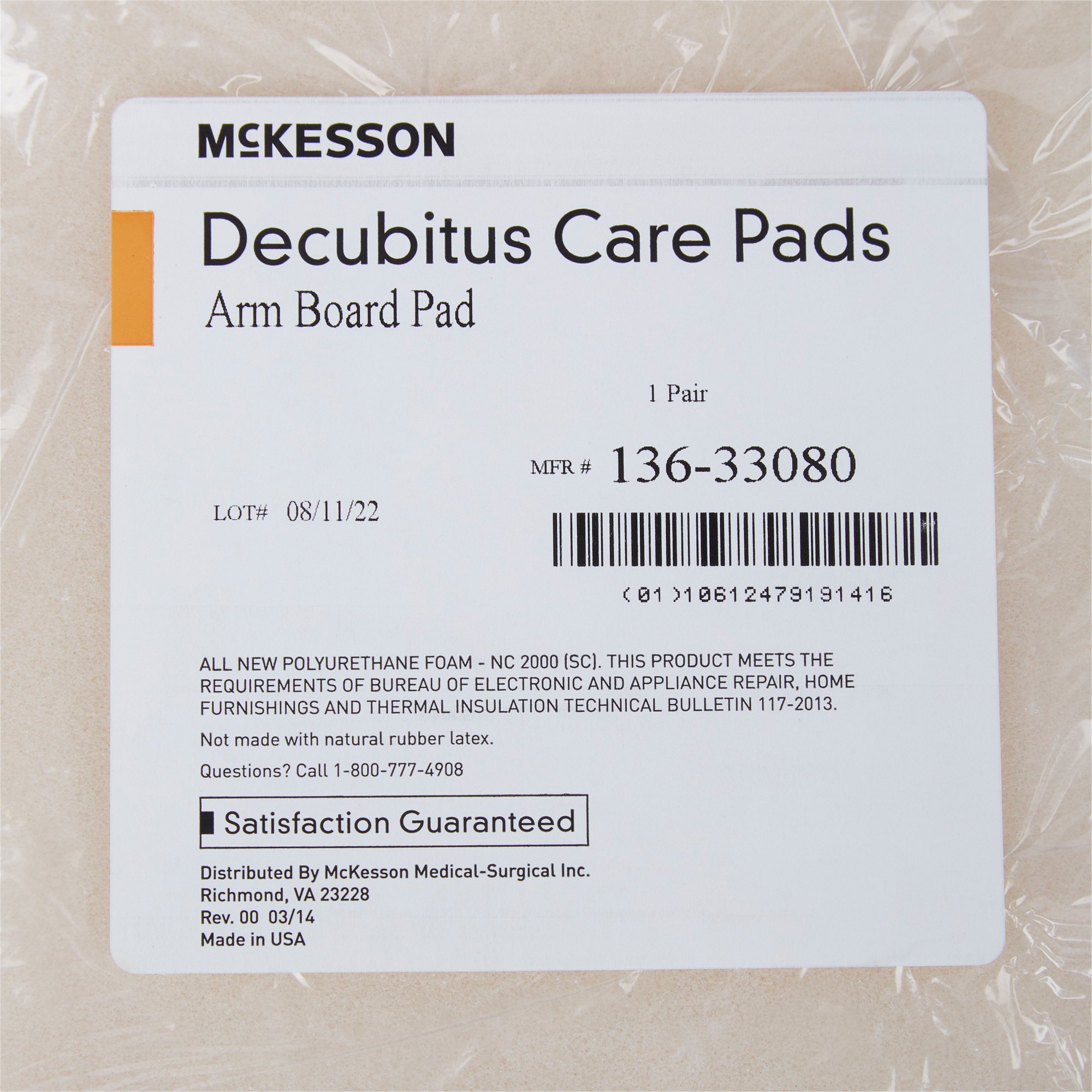 McKesson Brand 136-33080 - McKesson Armboard Pads - 1/Each, 12/Case