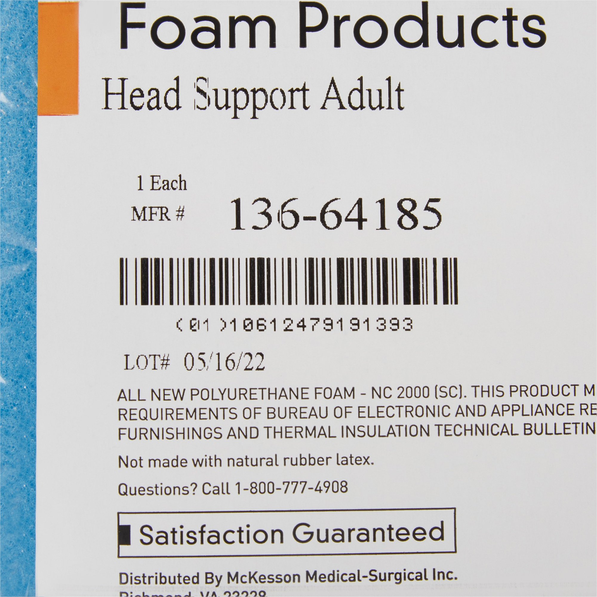 McKesson Brand 136-64185 - McKesson Head Positioner, 9 x 8 x 4-1/2 Inch - 1/Each, 24/Case