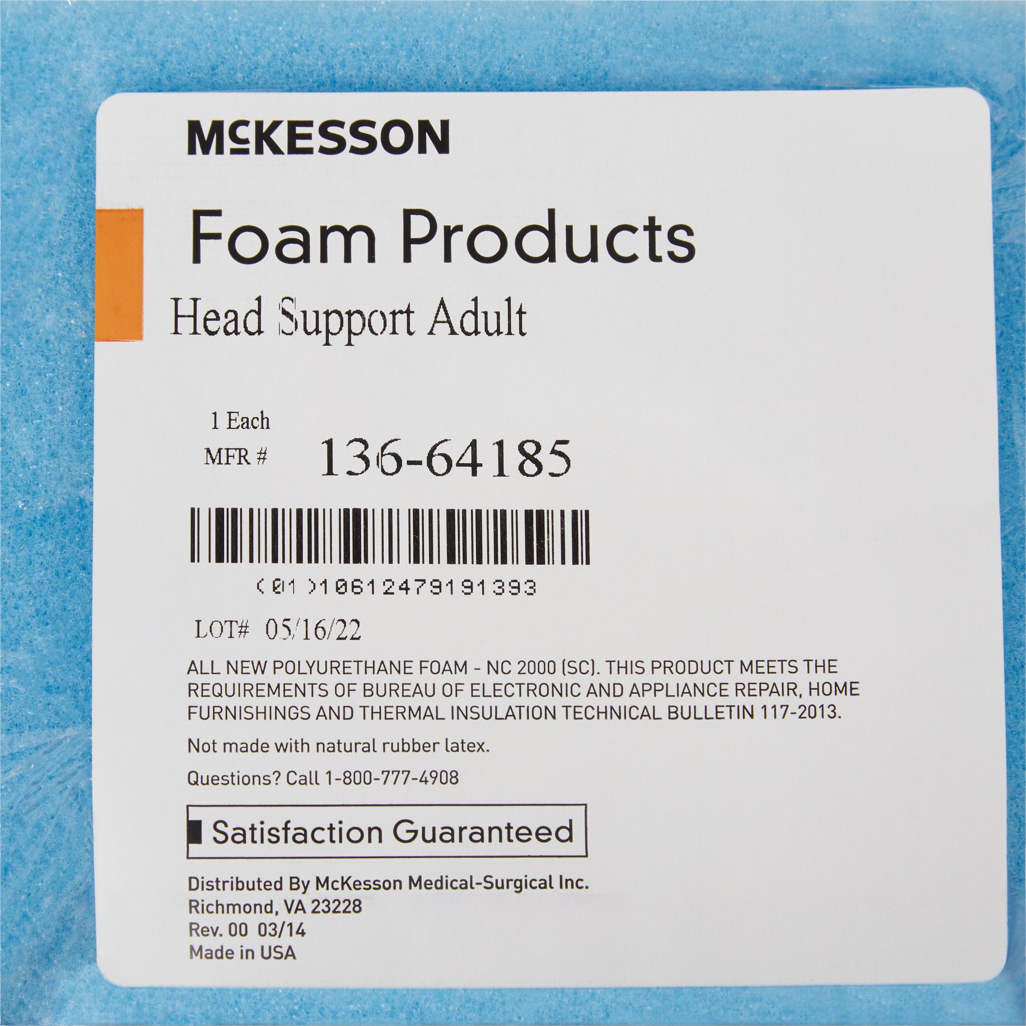 McKesson Brand 136-64185 - McKesson Head Positioner, 9 x 8 x 4-1/2 Inch - 1/Each, 24/Case
