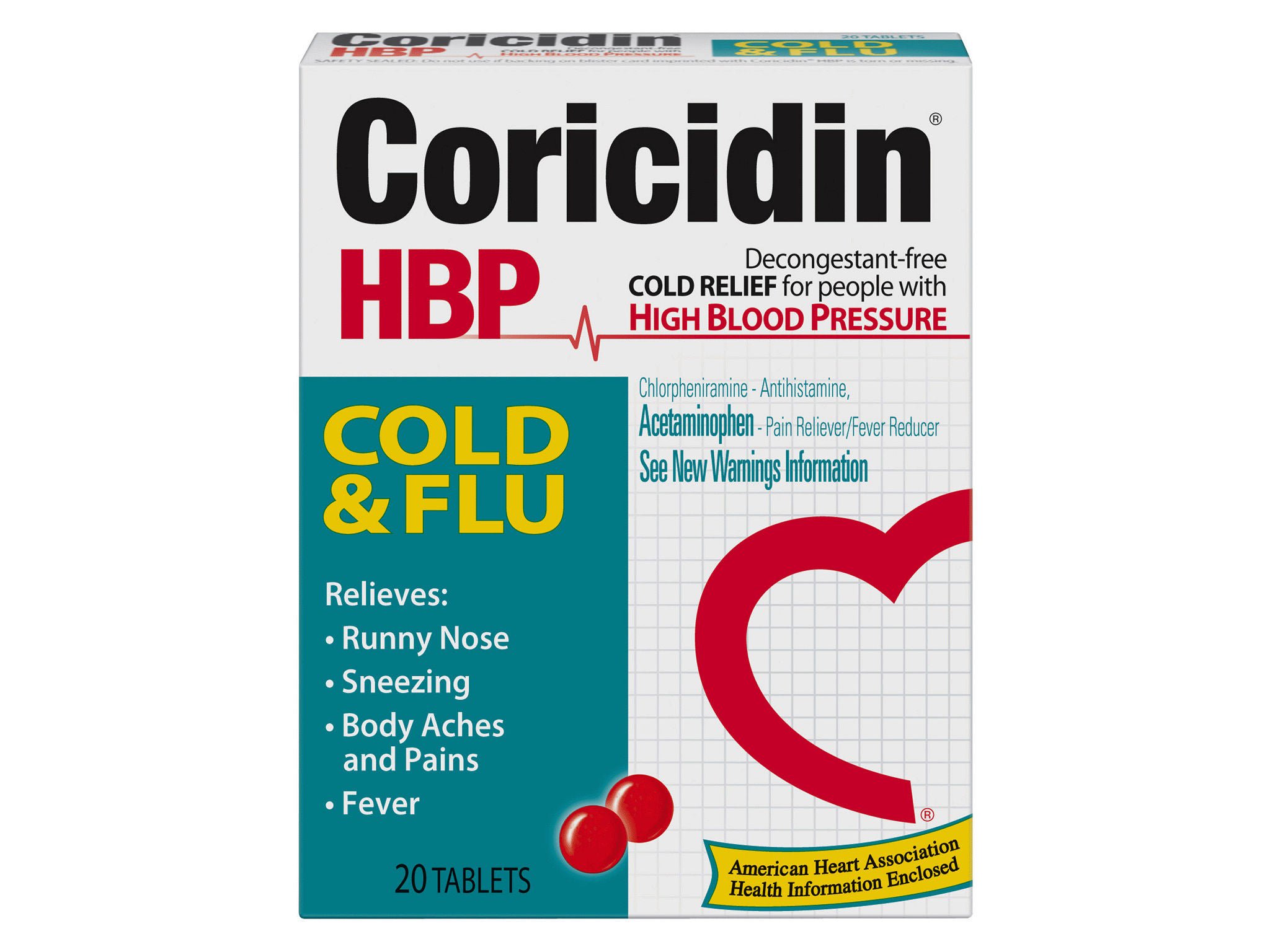 MSD Consumer Care - 11523432502 Coricidin® HBP Cold & Flu Tablets
