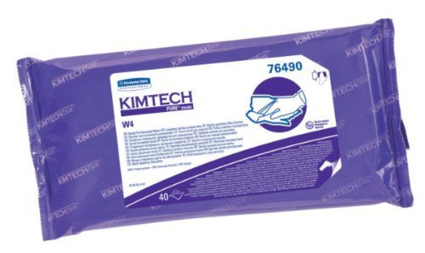 Kimberly Clark - 76490 Surface Disinfectant Cleaner Kimtech™ W4 Premoistened Cleanroom Manual Pull Wipe 40 Count Soft Pack Alcohol Scent Sterile
