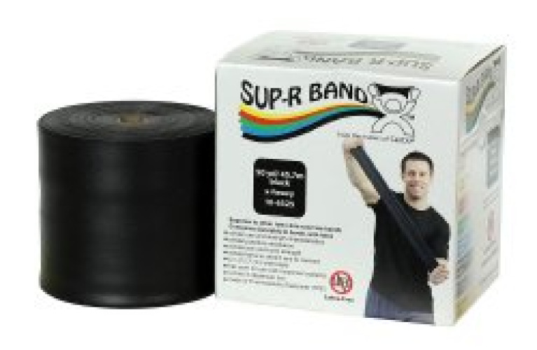Fabrication Enterprises 10-6325 - Sup-R Band® Exercise Extra-Heavy Resistance Band, Black, 5 Inch x 50 Yard - 1/Each