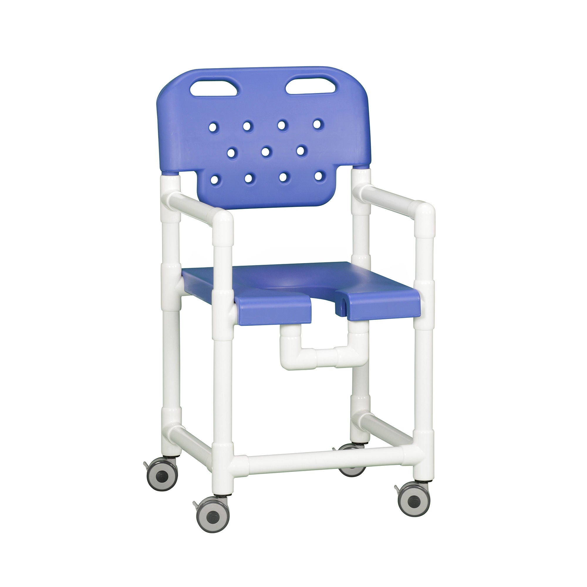IPU - ELT817 B Shower Chair Fixed Arms PVC Frame With Backrest 21 Inch Seat Width 325 lbs. Weight Capacity