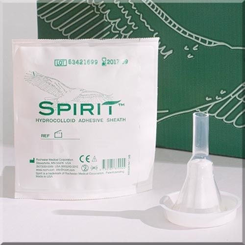 Bard - 37304 Male External Catheter Spirit™2 Self-Adhesive Band Hydrocolloid Silicone Large