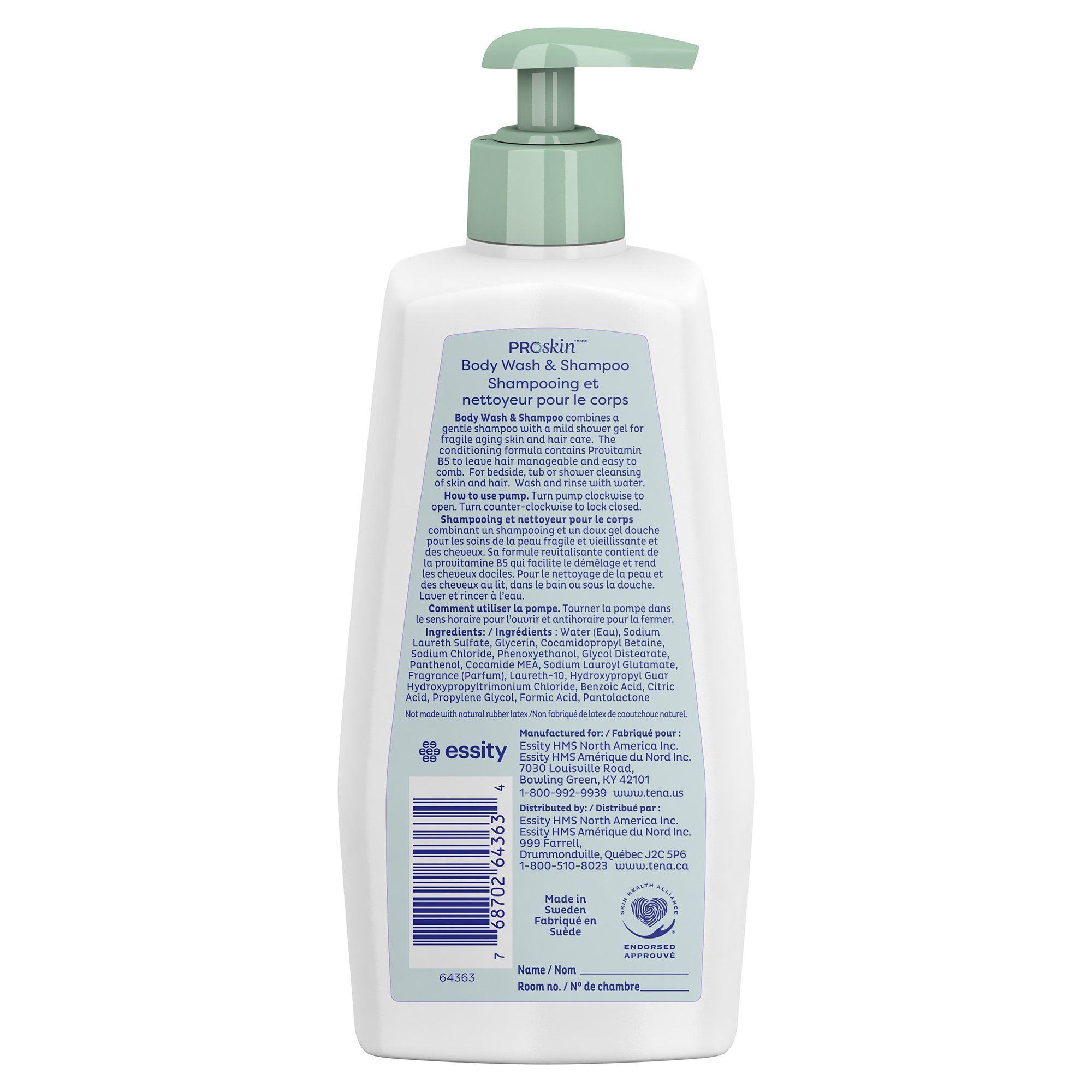 Essity HMS North America Inc 64363 - Tena® Scented Shampoo and Body Wash, 16.9 oz. Pump Bottle - 1/Each, 10/Case
