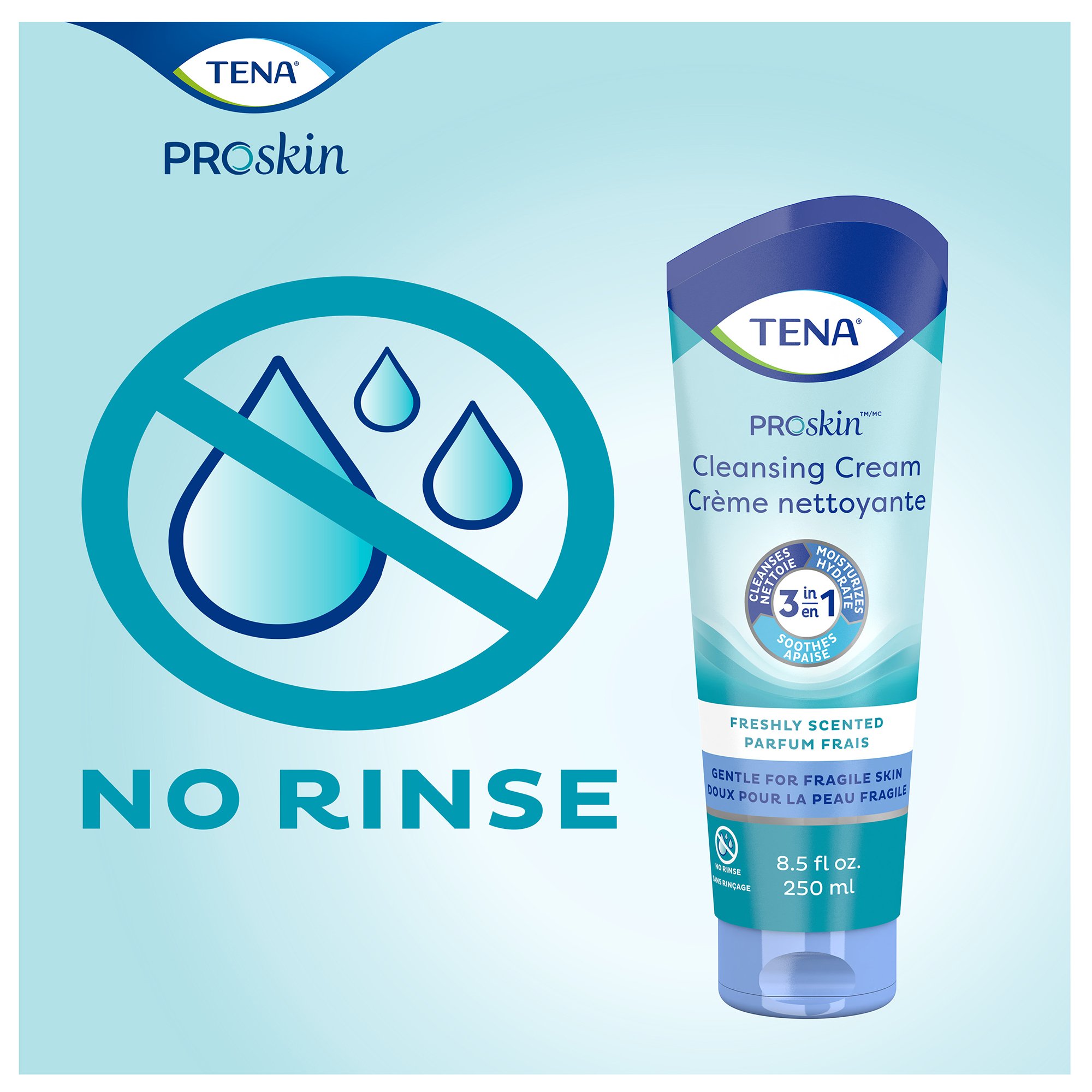 Essity HMS North America Inc 64425 - Tena® Body Wash Cleansing Cream, Alcohol-Free, White, 3-in-1 Formula, 8.5 ounces - 1/Each, 10/Case
