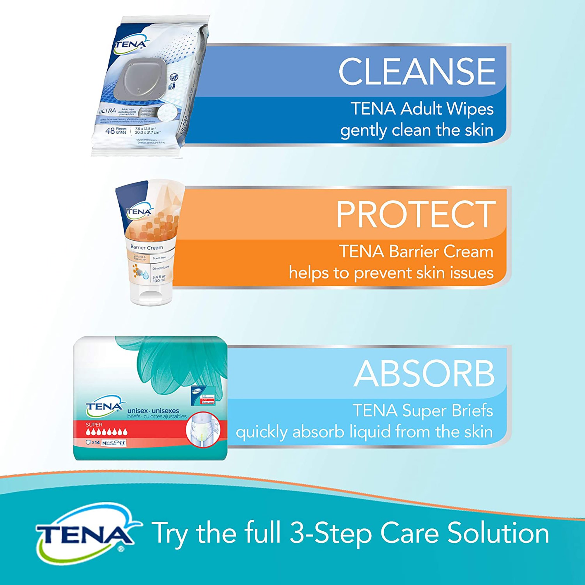 Essity HMS North America Inc 65724 - Tena® Classic Disposable Personal Cleansing Wipe, Alcohol-Free, Scented - 48/Pack, 576/Case