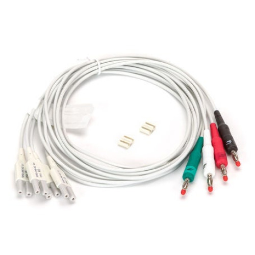 Welch Allyn - 9293-046-62 Lead Wire Set Gray, 4-Leads, Banana Limbs For EKG Machine AHA
